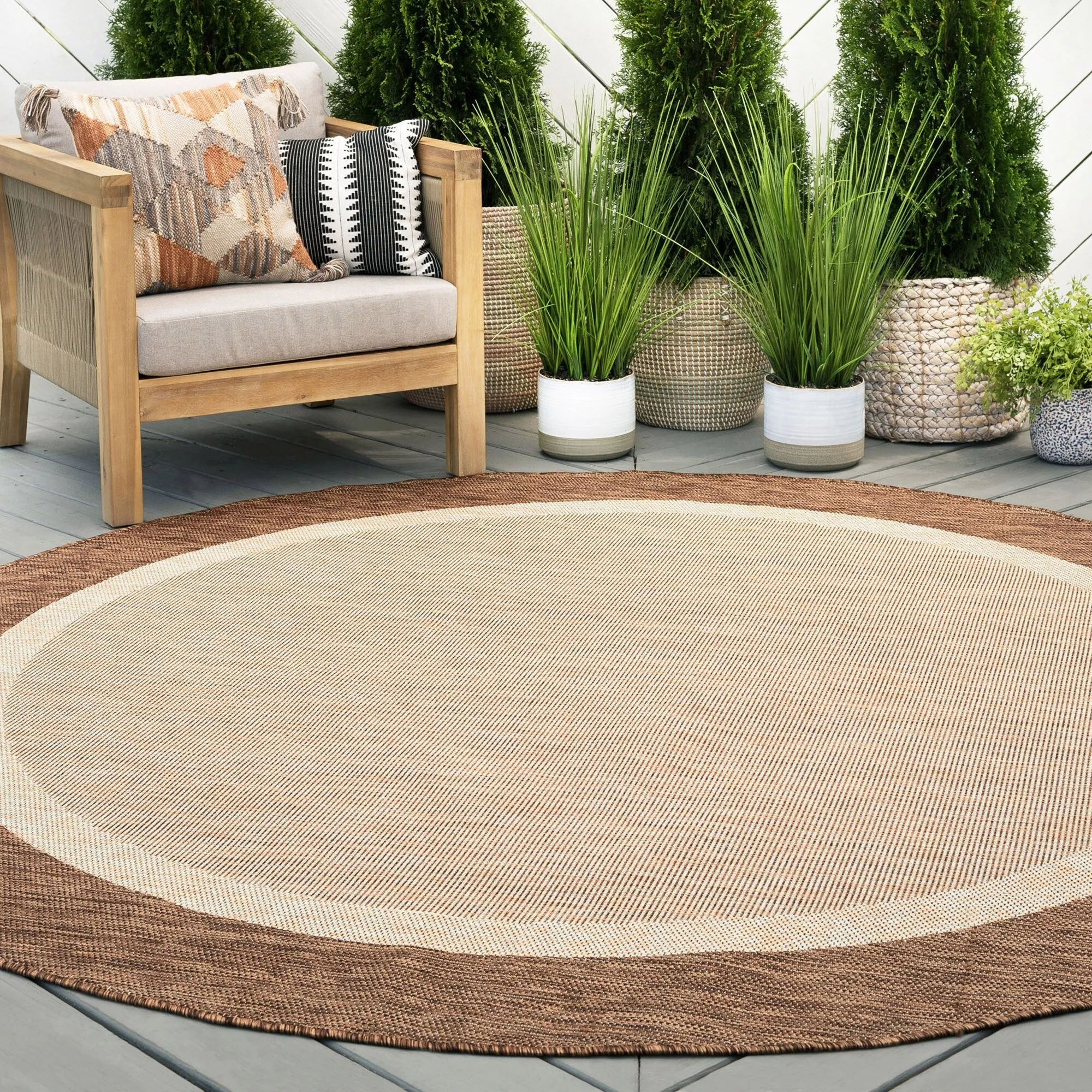 Exo Coastal Border Indoor/Outdoor Area Rug