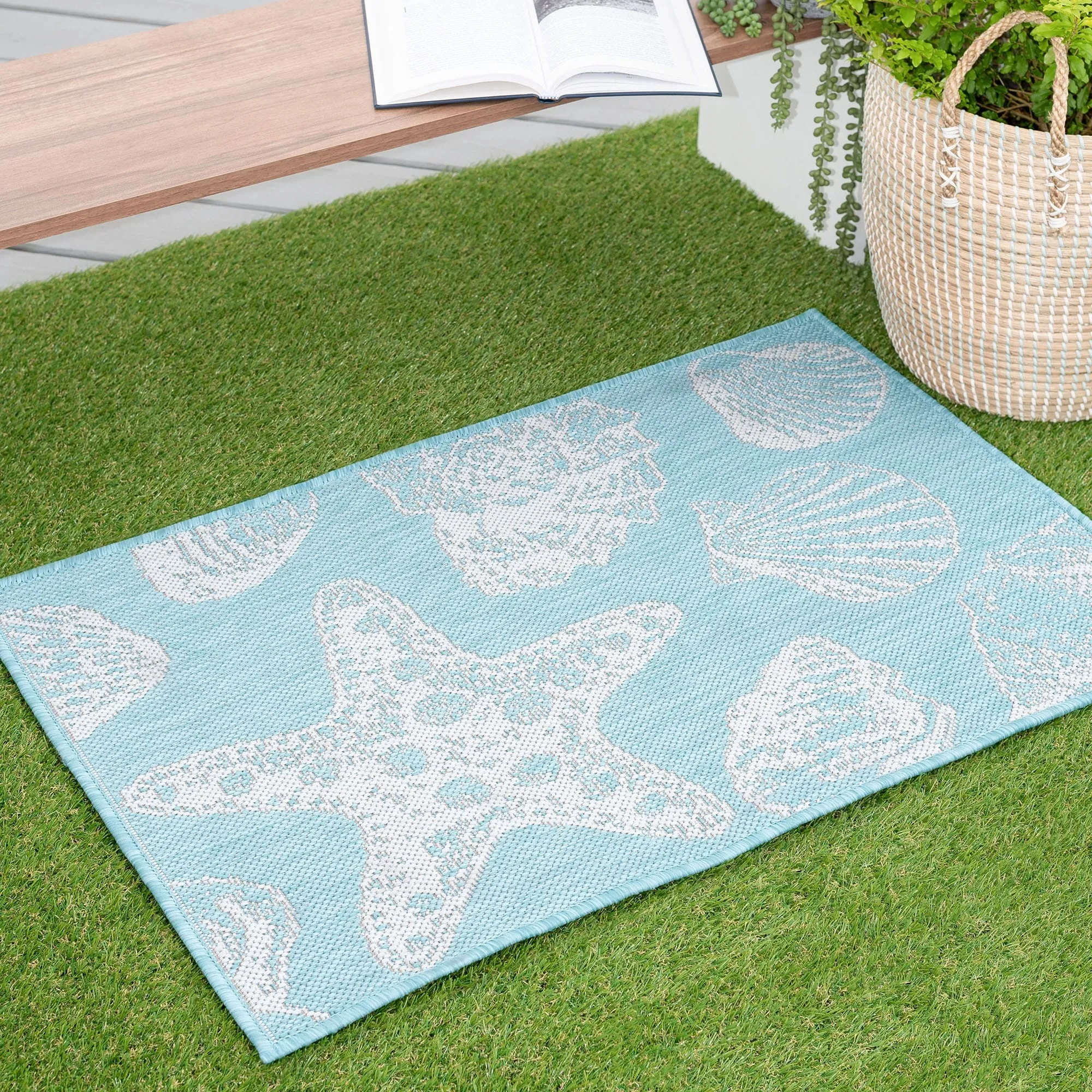 Exo Coastal Graphic Print Indoor/Outdoor Area Rug