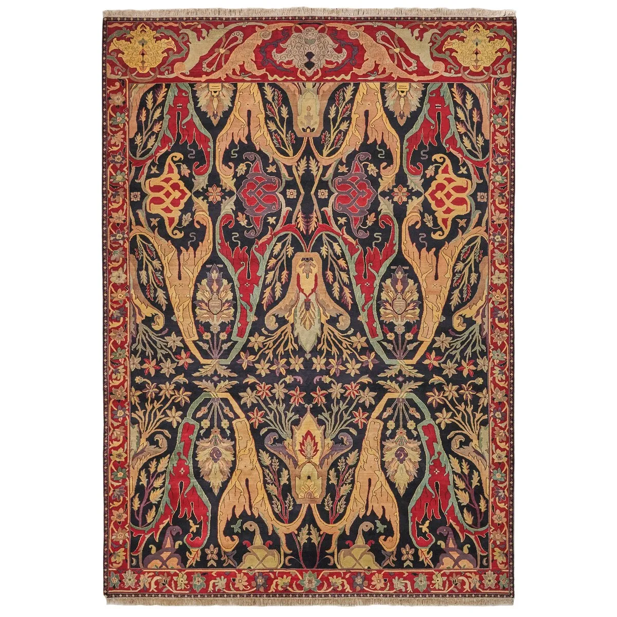 EXQUISITE RUGS ONE-OF-A-KIND Antique Weave Hand Knotted Black Rug - 10'3x14'3