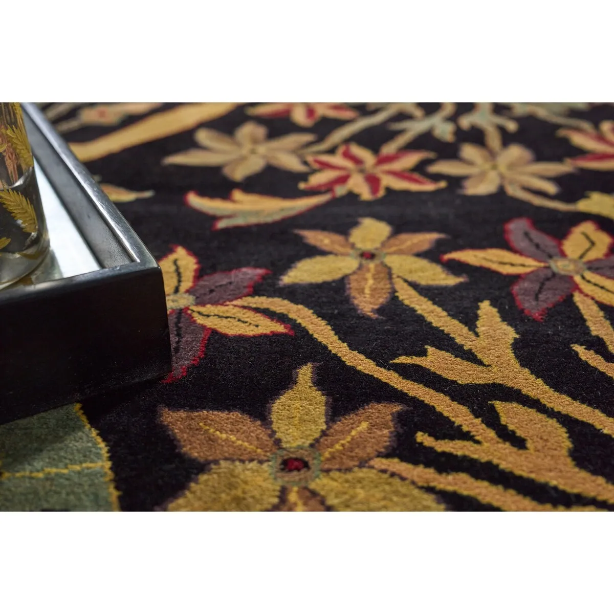 EXQUISITE RUGS ONE-OF-A-KIND Antique Weave Hand Knotted Black Rug - 10'3x14'3