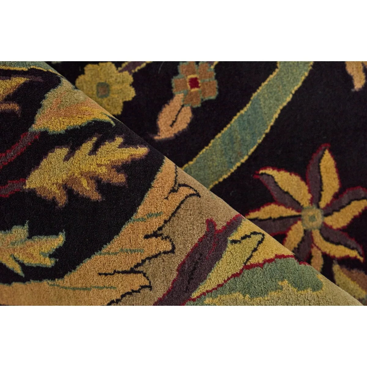 EXQUISITE RUGS ONE-OF-A-KIND Antique Weave Hand Knotted Black Rug - 10'3x14'3
