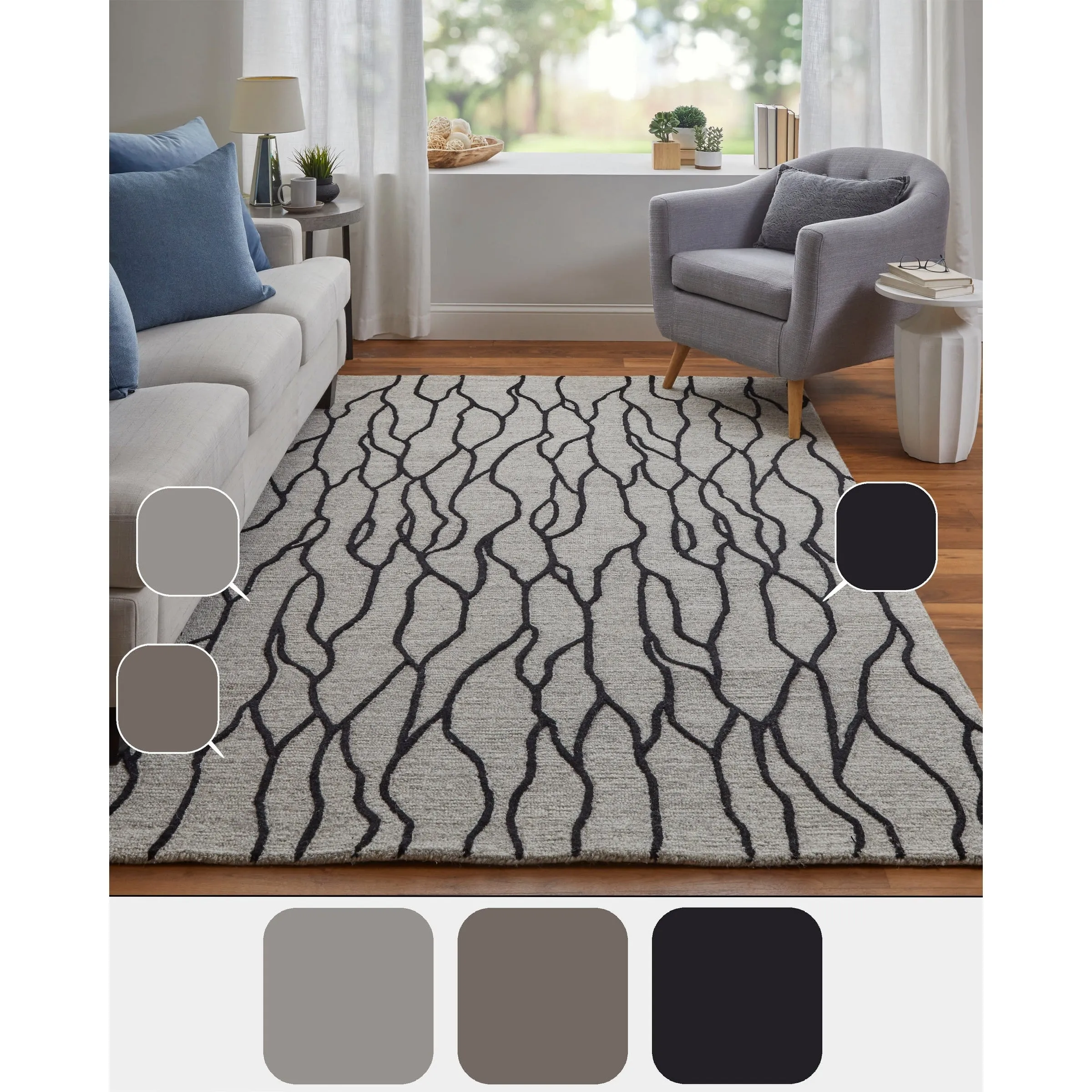 Fadden R8734 Abstract Transitional Area Rug