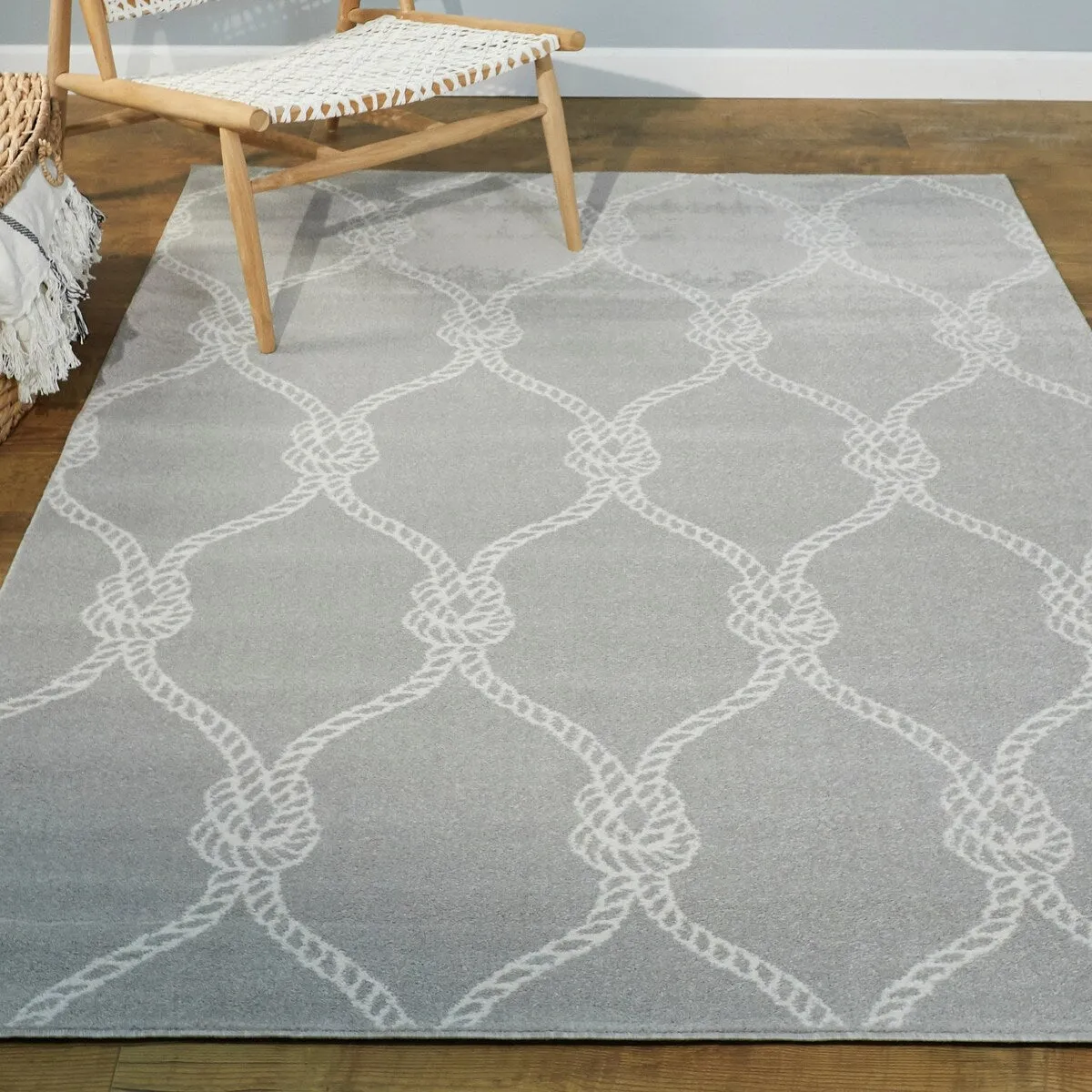 Fischer Nautical Trellis Coastal Area Rug