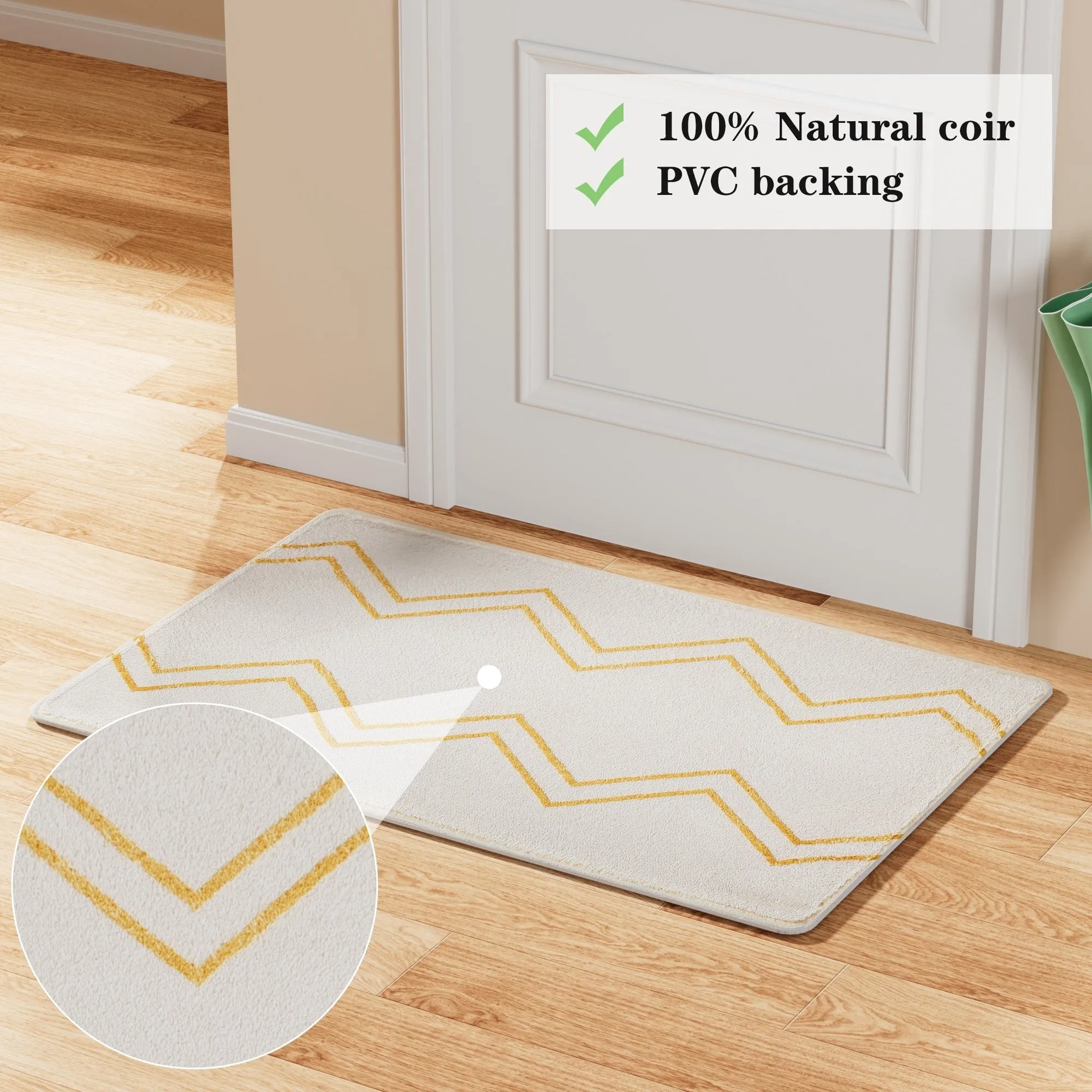 Front Door Mat Entry Doormat Non Slip Thin Washable Inside Entryway Mats for Home Entrance - 16.9 W x 28.7 L