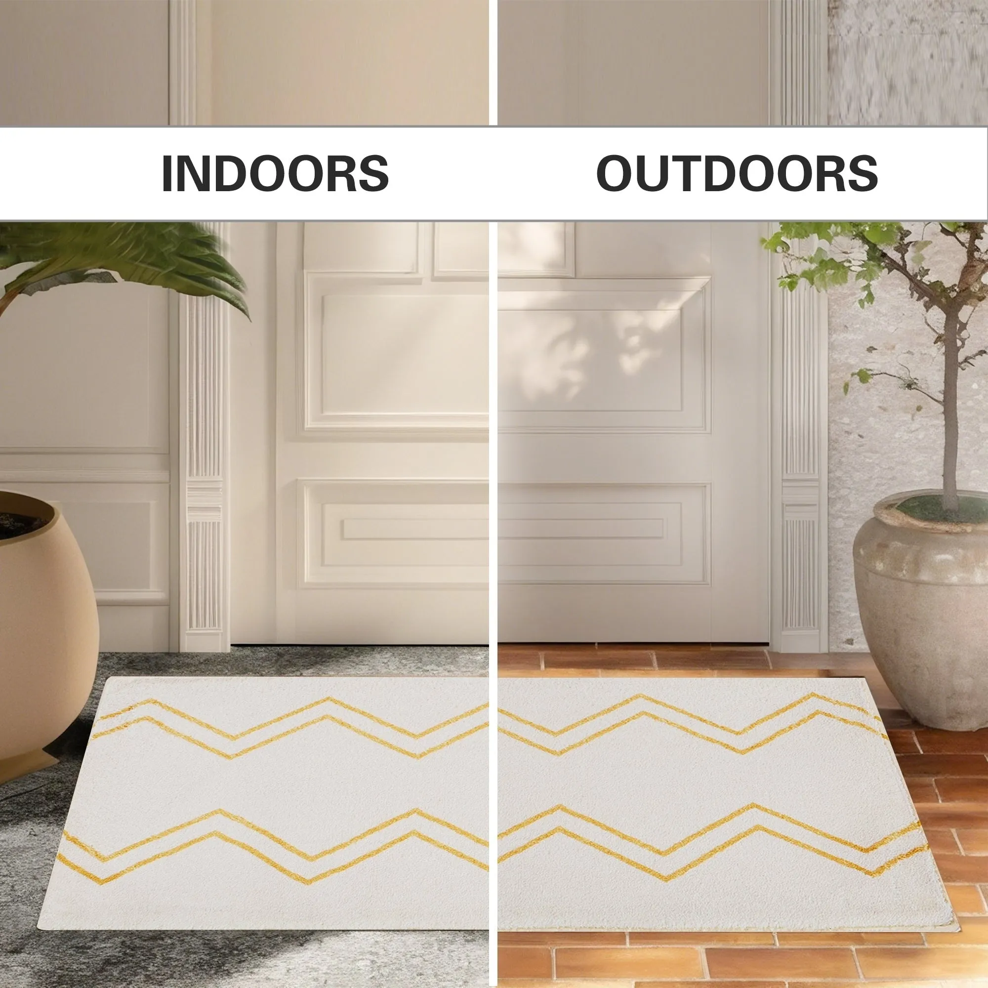 Front Door Mat Entry Doormat Non Slip Thin Washable Inside Entryway Mats for Home Entrance - 16.9 W x 28.7 L