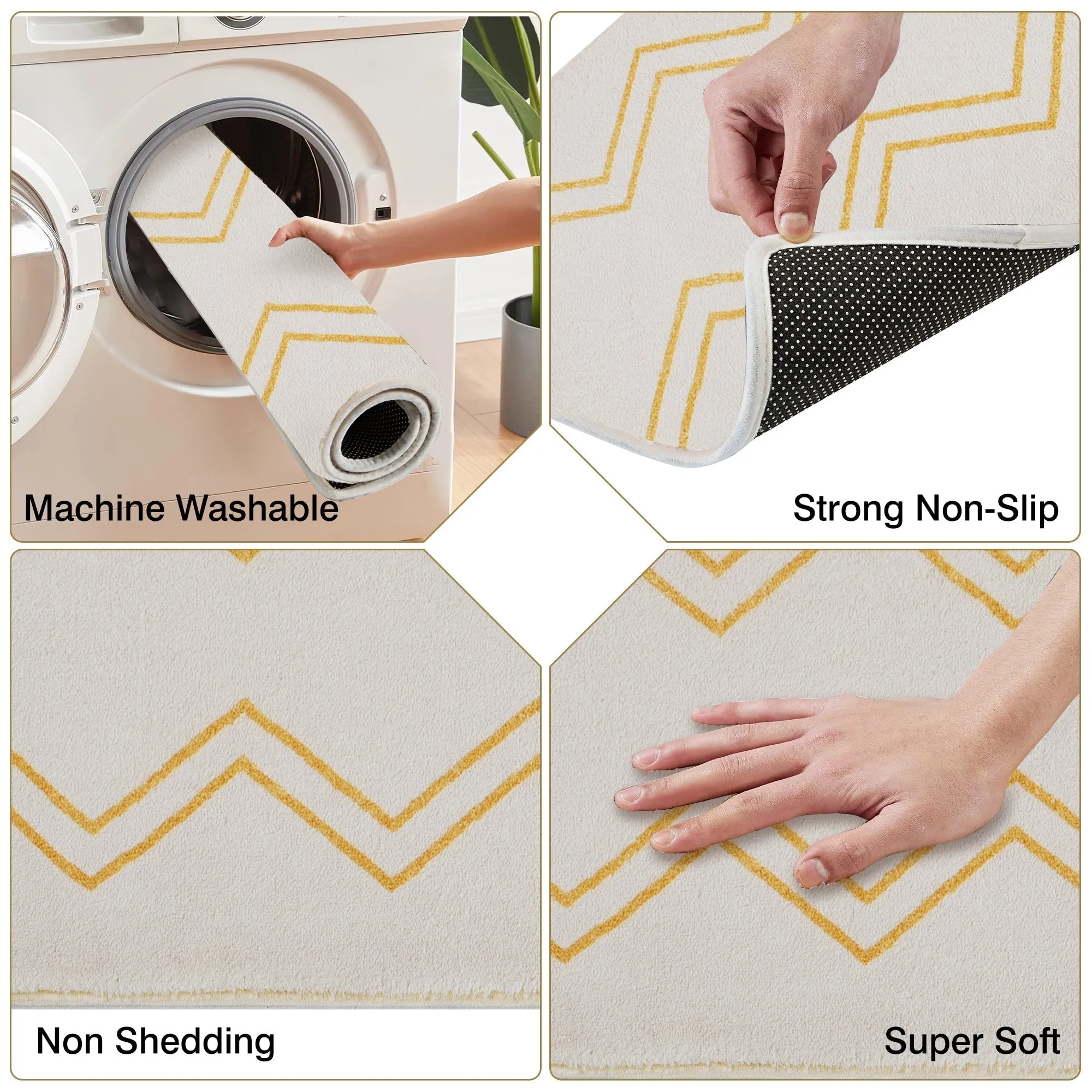 Front Door Mat Entry Doormat Non Slip Thin Washable Inside Entryway Mats for Home Entrance - 16.9 W x 28.7 L