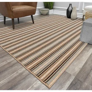 Garland Nantucket Stripe Runner. or Area Rug in Earth Tone