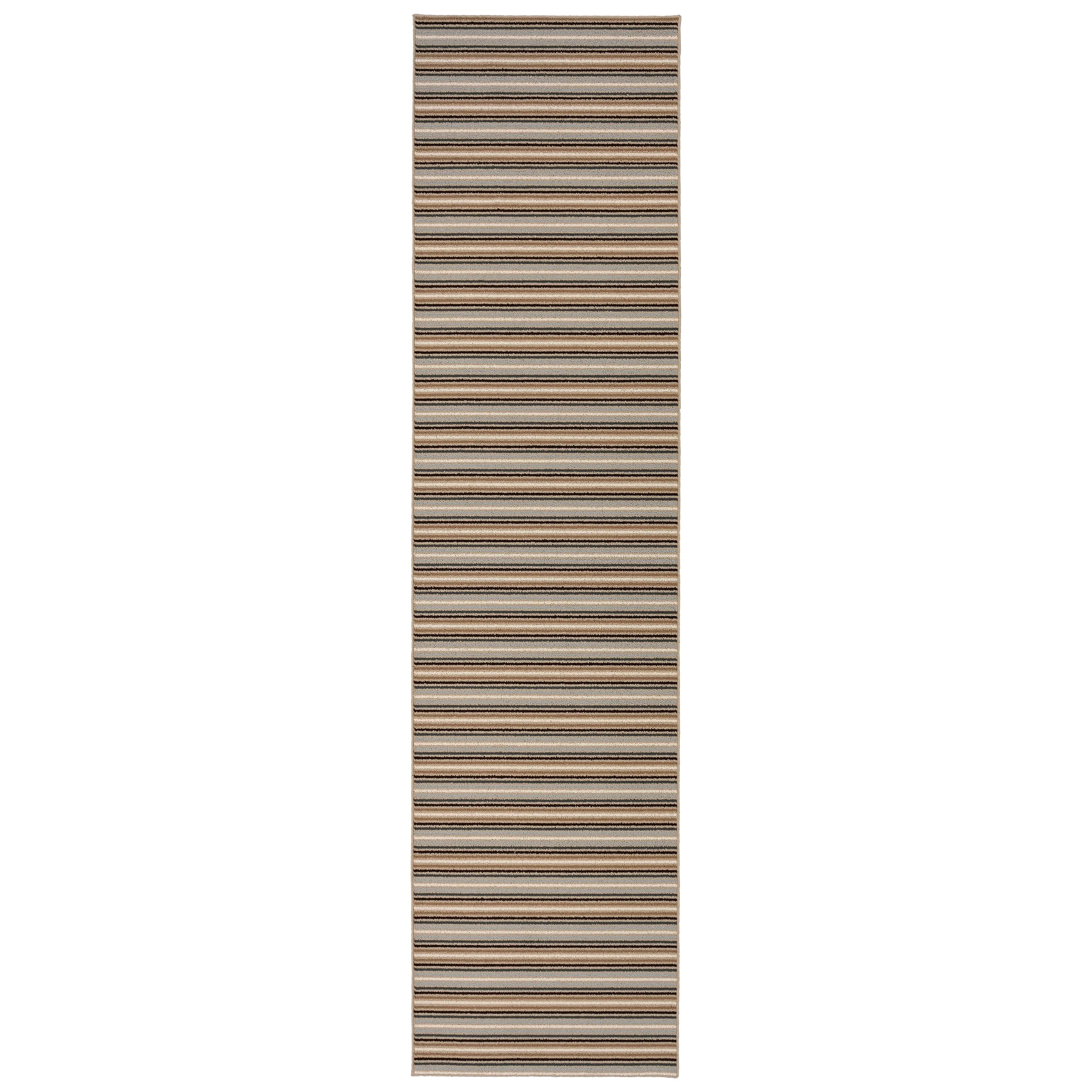 Garland Nantucket Stripe Runner. or Area Rug in Earth Tone