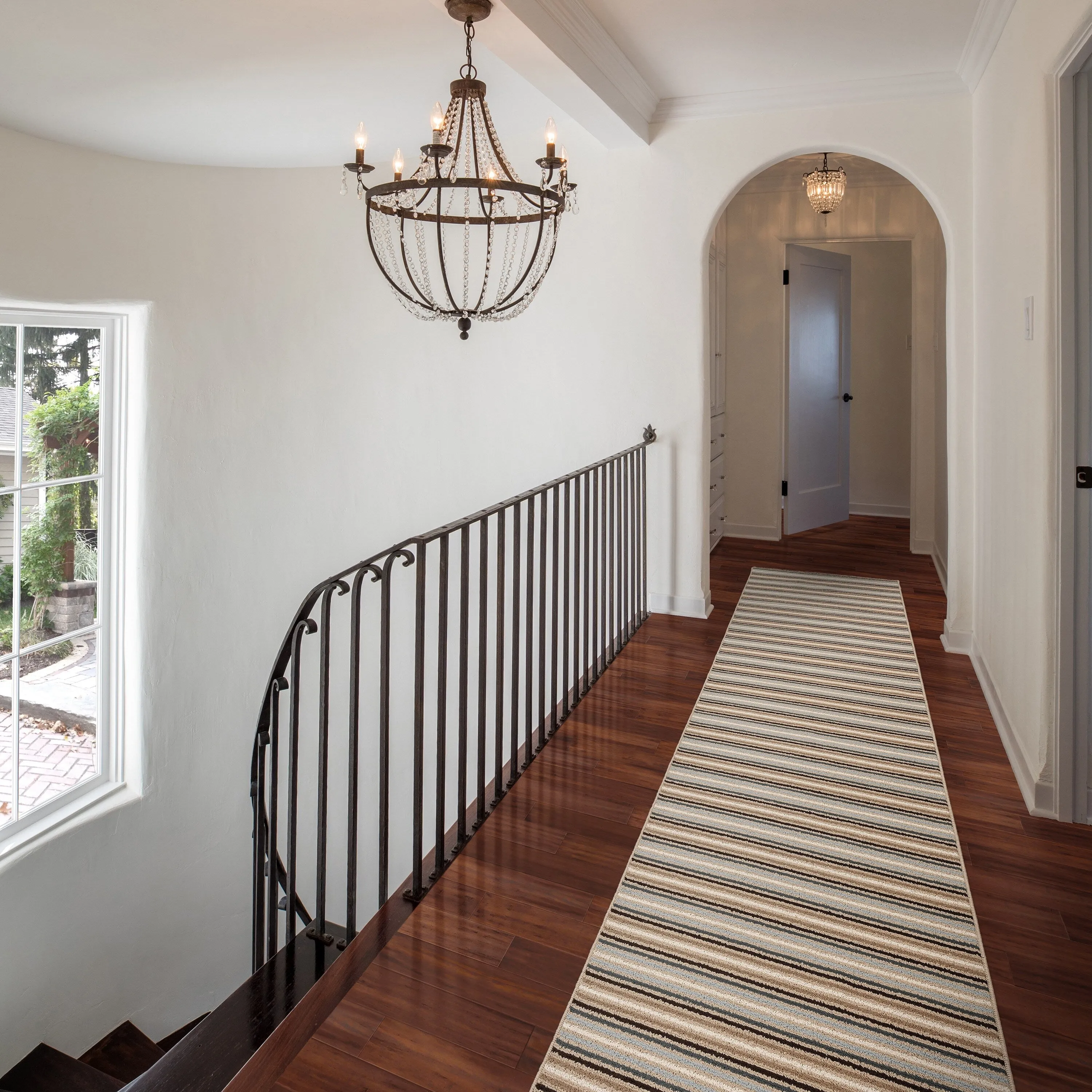 Garland Nantucket Stripe Runner. or Area Rug in Earth Tone