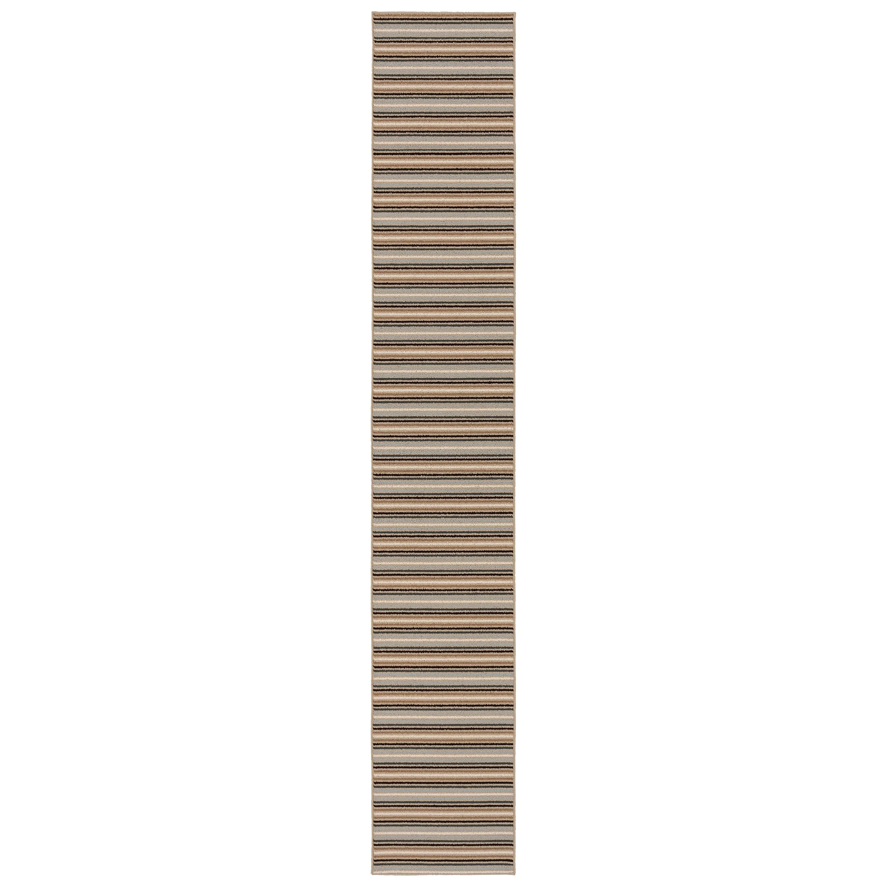 Garland Nantucket Stripe Runner. or Area Rug in Earth Tone