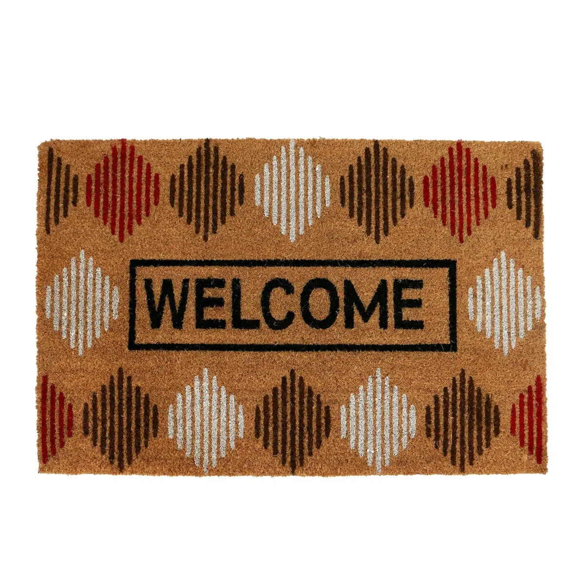 George Towne Living-OVERSIZED. 24x36 Outdoor Coir Mat-Welcome Diamonds