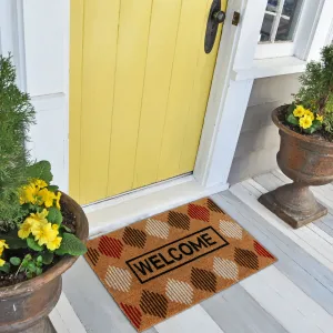 George Towne Living-OVERSIZED. 24x36 Outdoor Coir Mat-Welcome Diamonds
