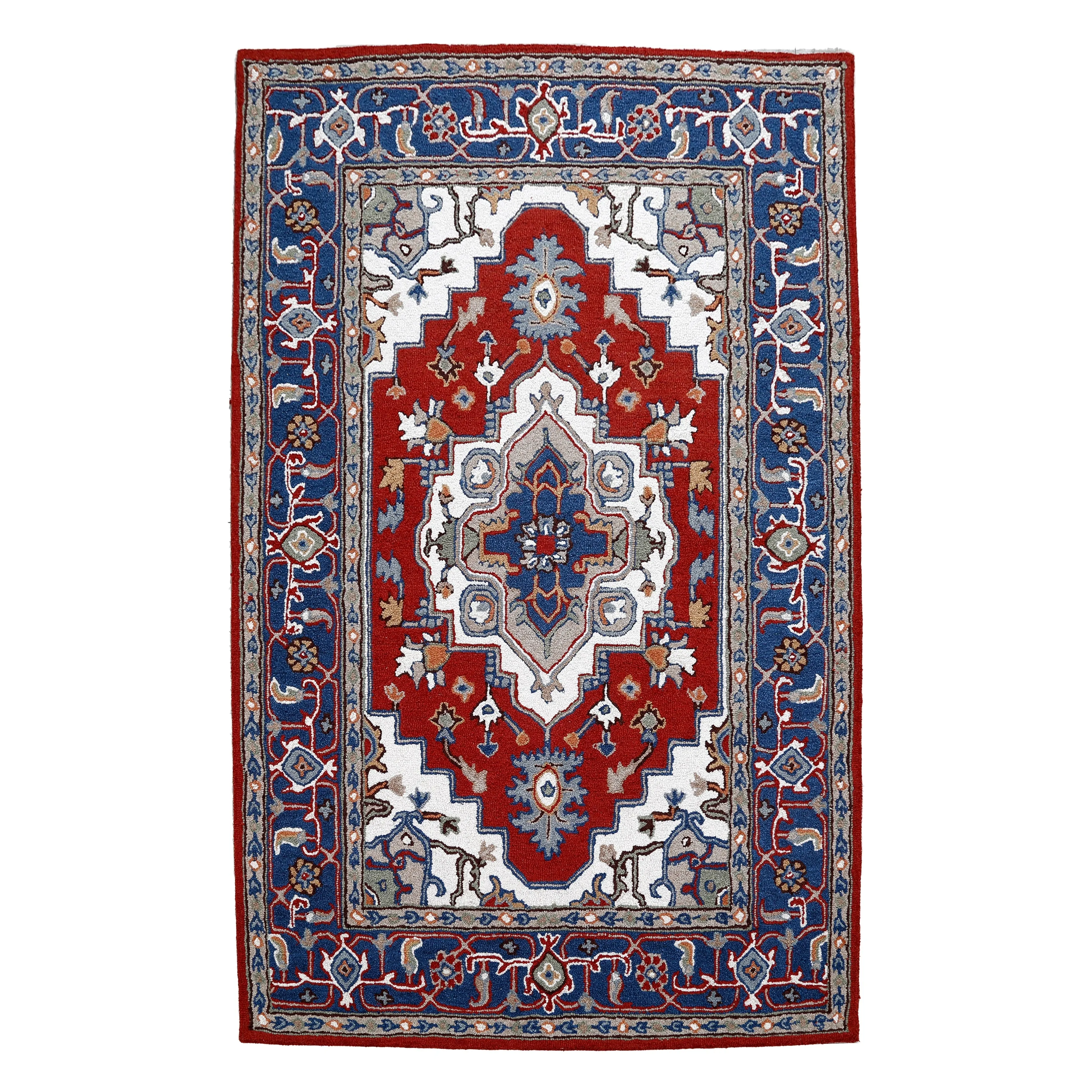 George Towne Living Persian Floral Luxury Handmade Traditional Persian Wool Area Rug