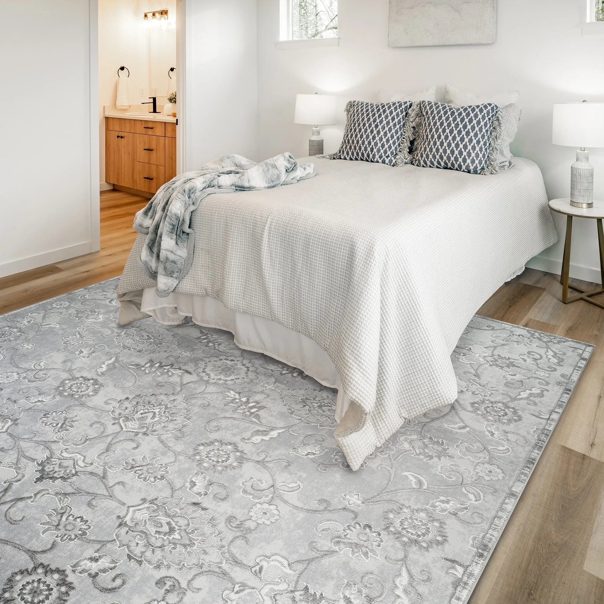 Gertmenian Flora Transitional Casual Modern Soft High-Low Polypropylene Polyester Indoor Area Rug Collection