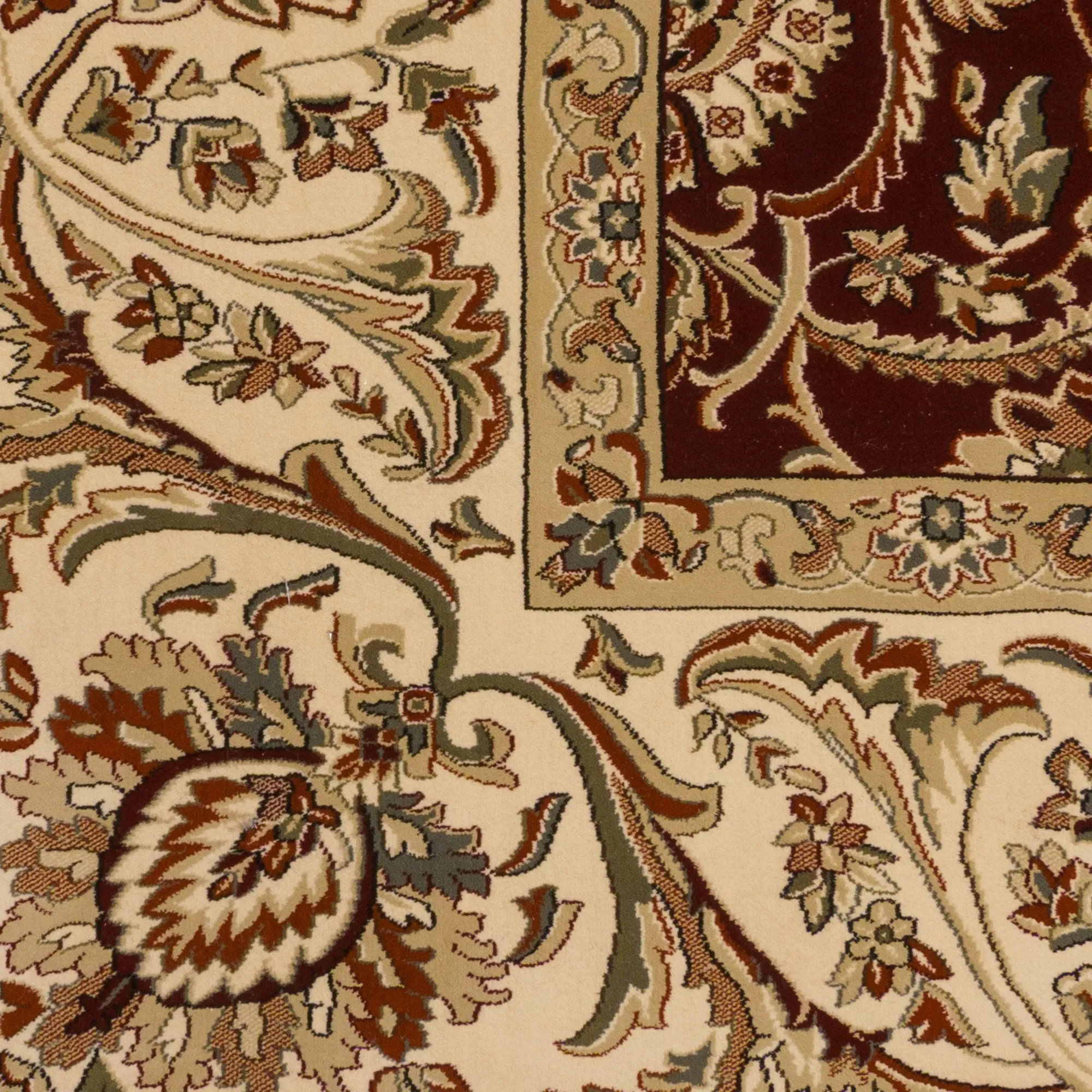 Gertmenian Majestic Croft Traditional Deep Red Floral Border Area Rug