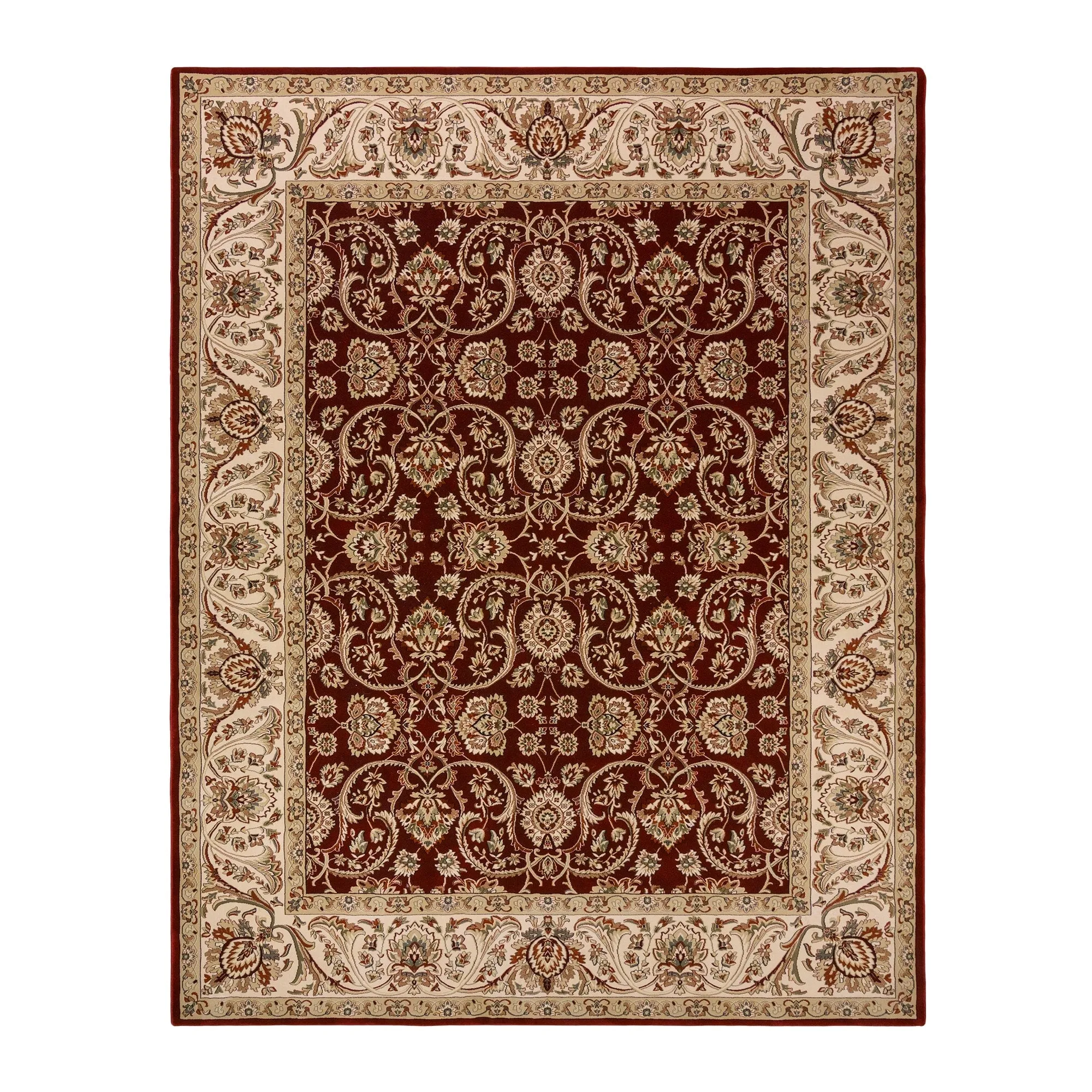 Gertmenian Majestic Croft Traditional Deep Red Floral Border Area Rug
