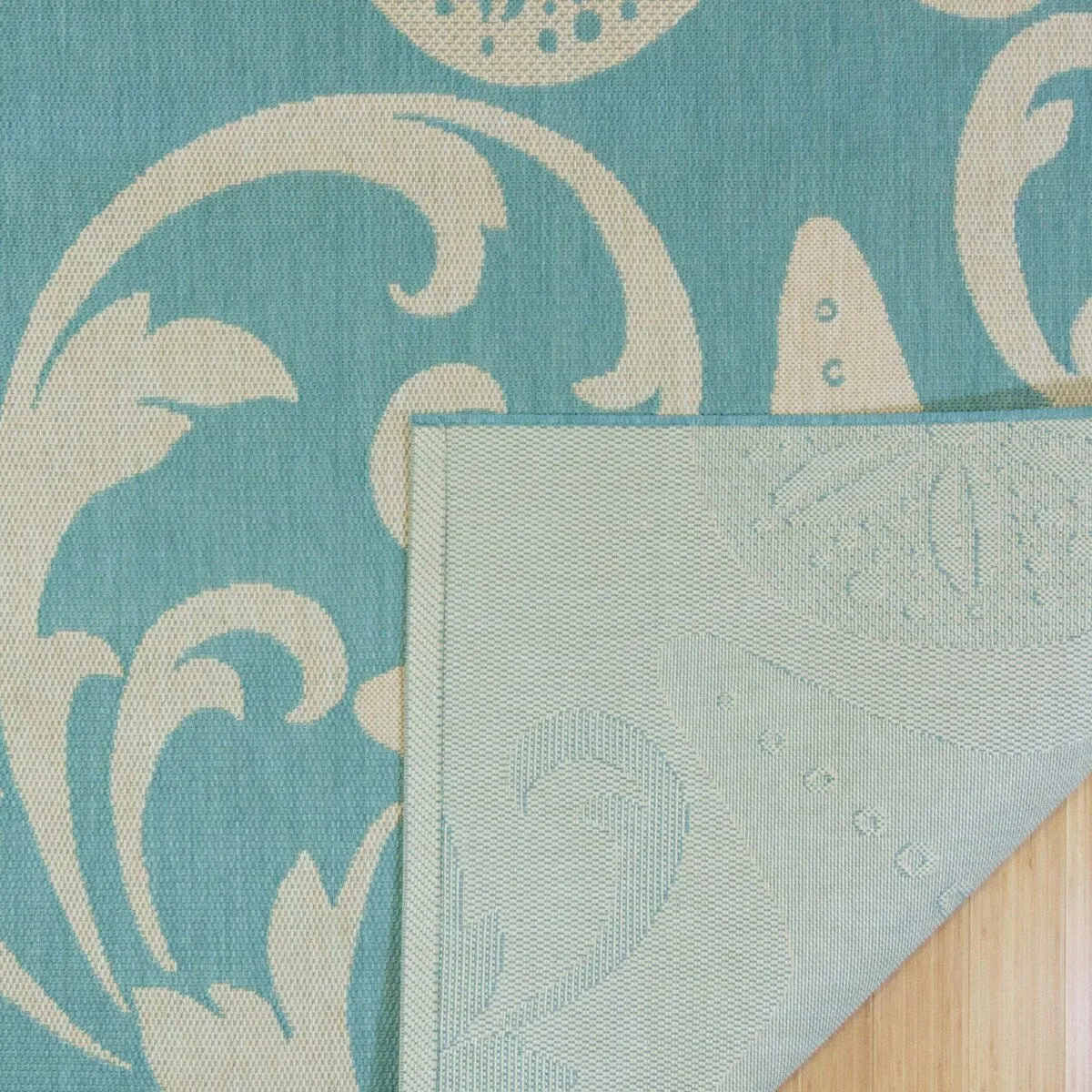 Gertmenian Paseo Canoa Oasis Aqua Casual Nautical Flatweave Indoor/ Outdoor Area Rug