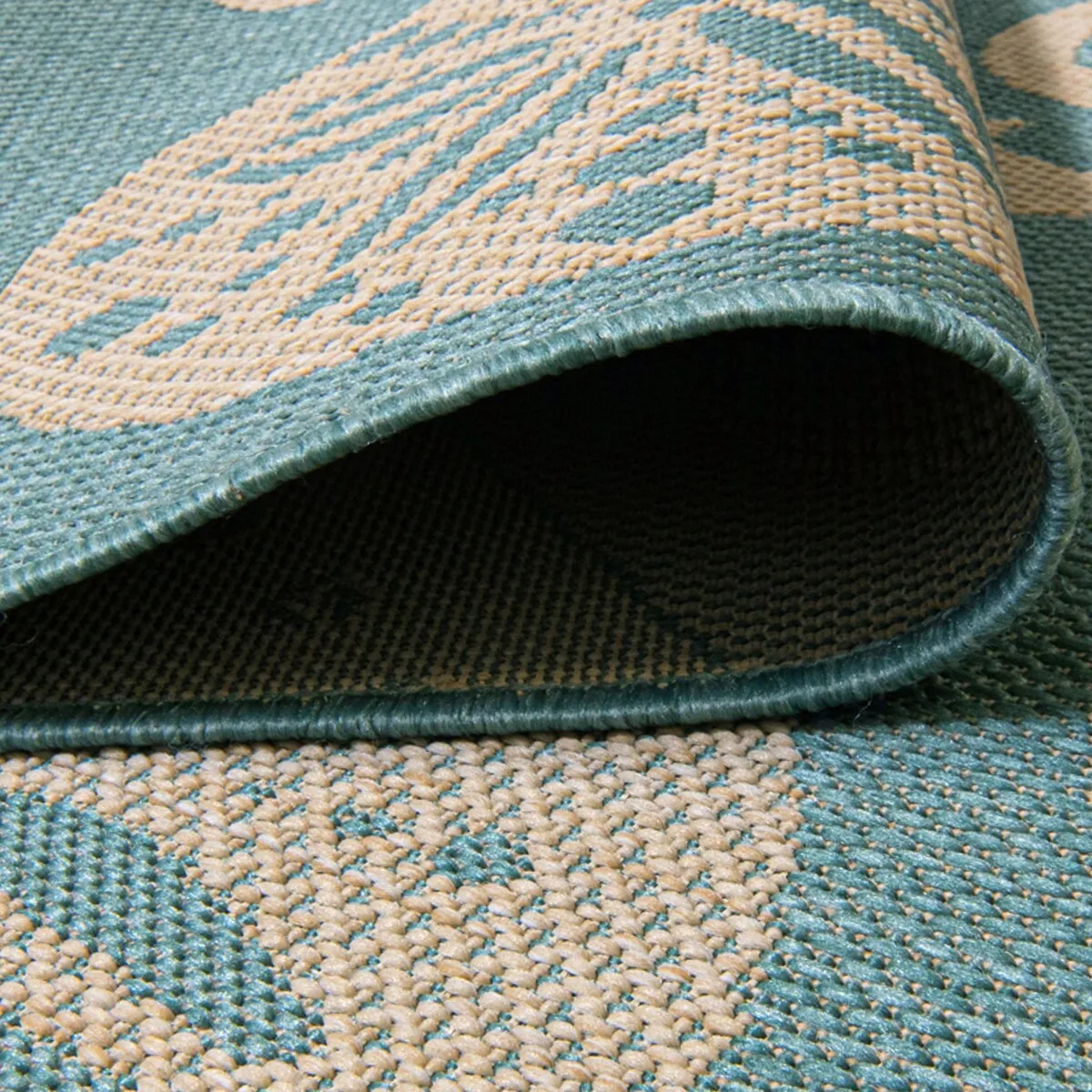 Gertmenian Paseo Canoa Oasis Aqua Casual Nautical Flatweave Indoor/ Outdoor Area Rug