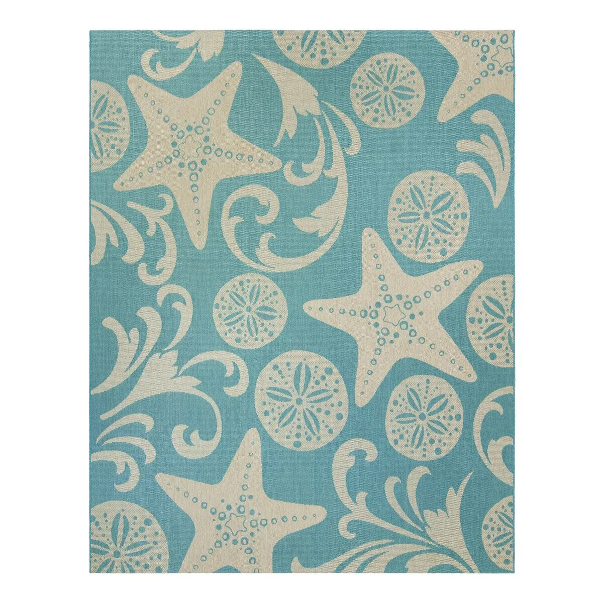 Gertmenian Paseo Canoa Oasis Aqua Casual Nautical Flatweave Indoor/ Outdoor Area Rug