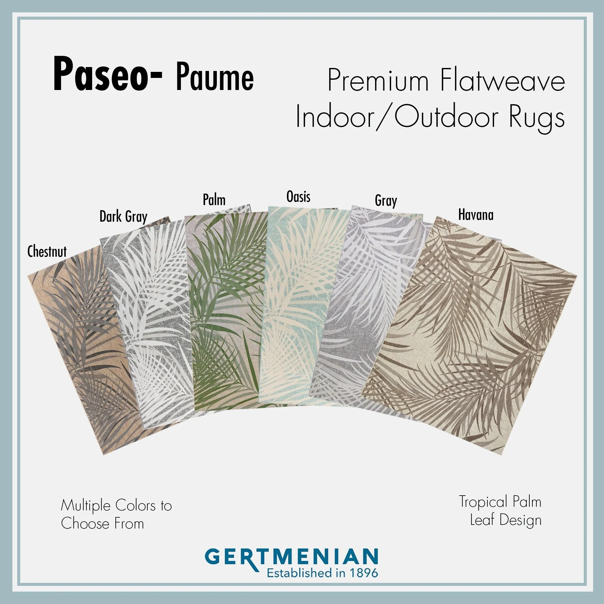 Gertmenian Paseo Paume Casual Palm Leaf Flatweave Indoor/ Outdoor Area Rug