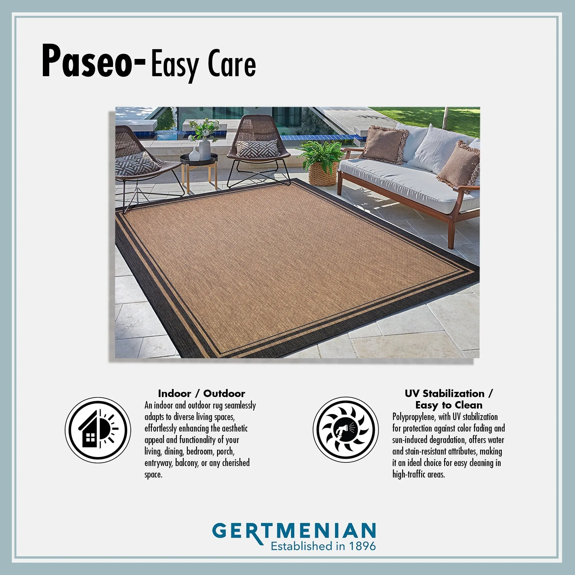 Gertmenian Paseo Paume Casual Palm Leaf Flatweave Indoor/ Outdoor Area Rug
