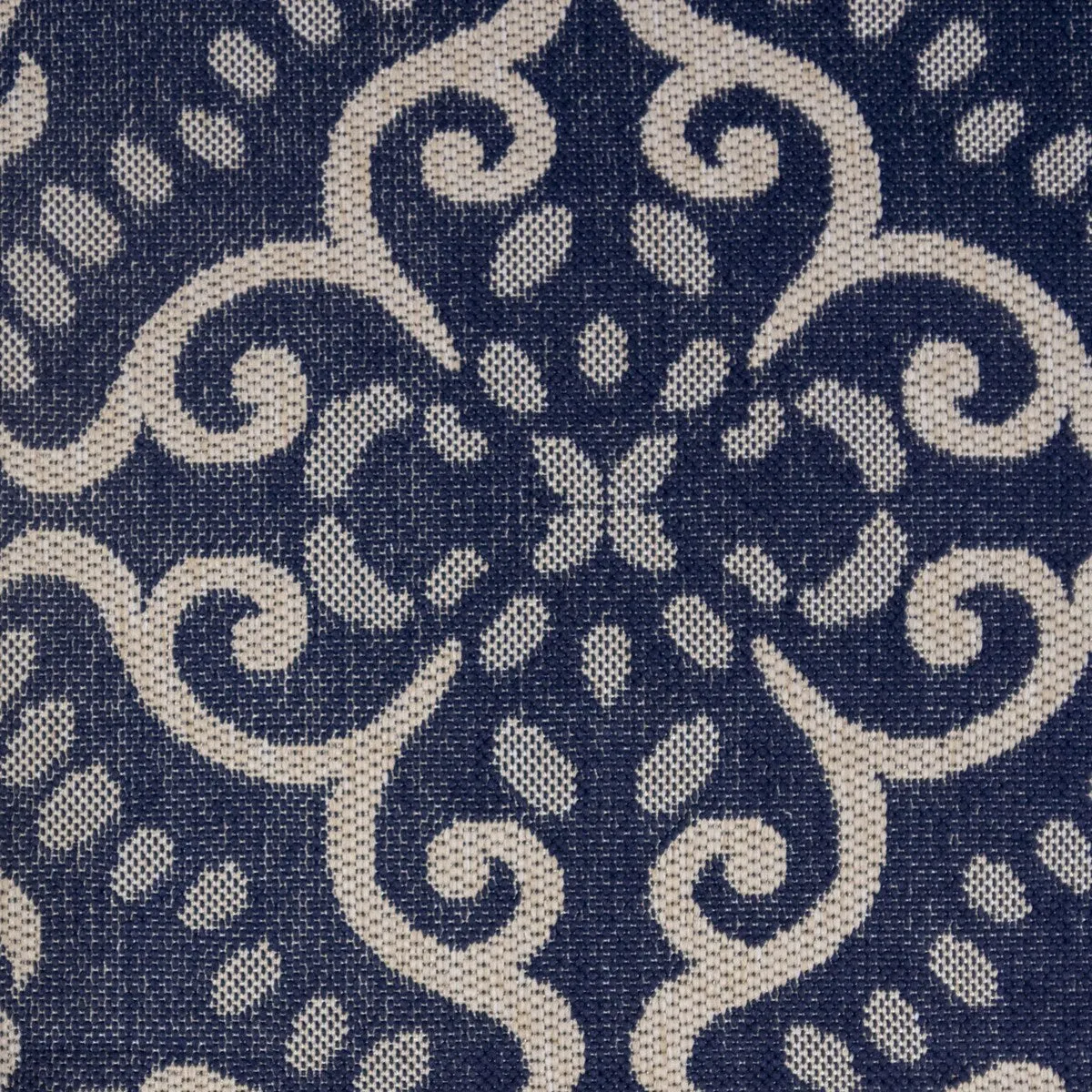 Gertmenian Paseo Powis Navy Transitional Medallion Flatweave Indoor/ Outdoor Area Rug - 6'6 x 9'6