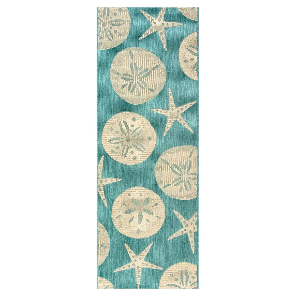 Gertmenian Paseo Starfish Oasis Aqua Casual Nautical Indoor/ Outdoor Area Rug