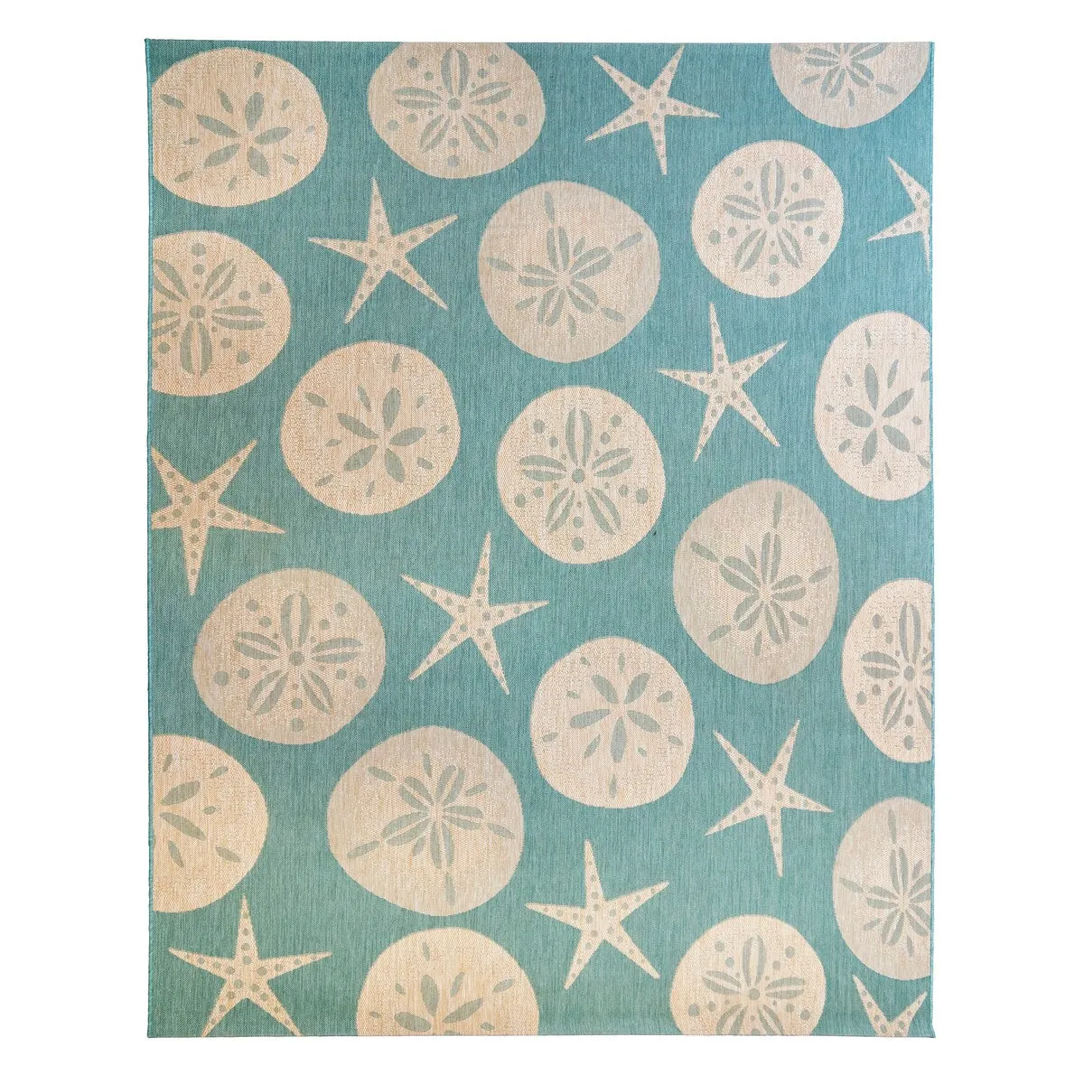 Gertmenian Paseo Starfish Oasis Aqua Casual Nautical Indoor/ Outdoor Area Rug
