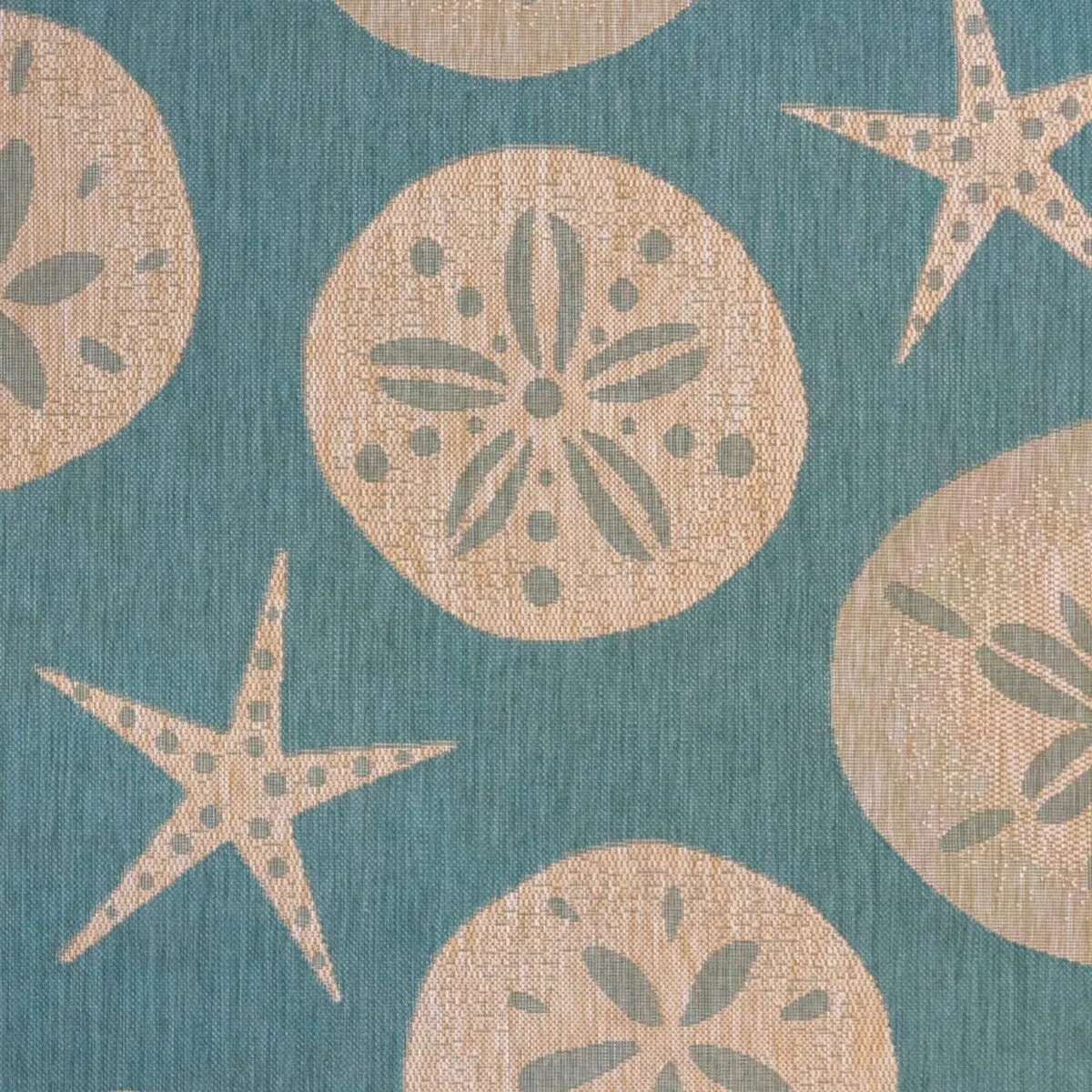 Gertmenian Paseo Starfish Oasis Aqua Casual Nautical Indoor/ Outdoor Area Rug