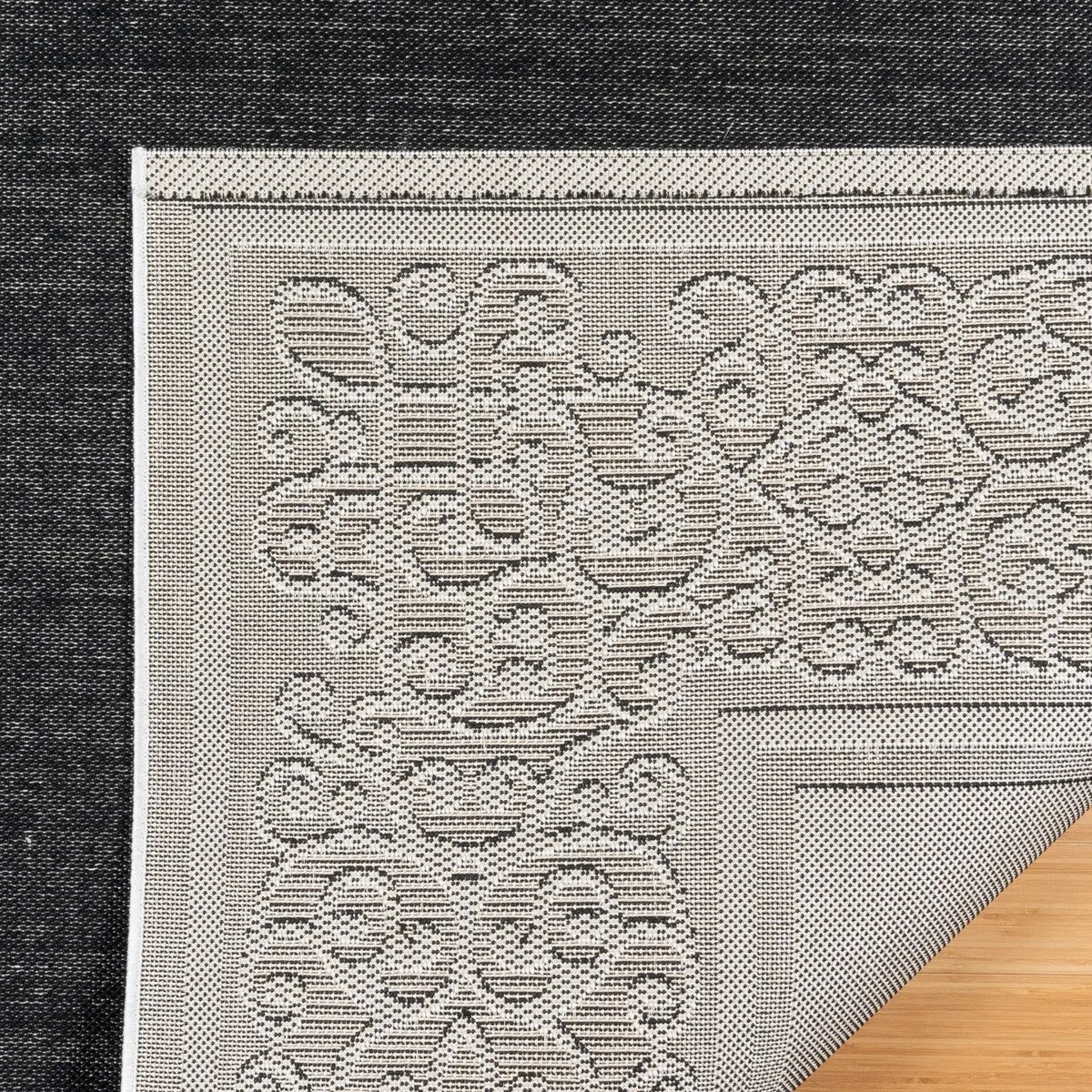 Gertmenian Paseo Tedo Black Transitional Scroll Boarder Indoor/ Outdoor Area Rug