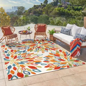 Gertmenian Zelda Floral Multicolored Indoor / Outdoor Area Rug.