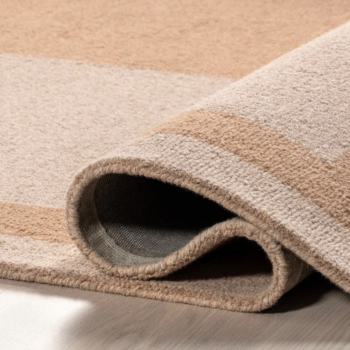 Gino Two-Tone Bordered Wool Area Rug