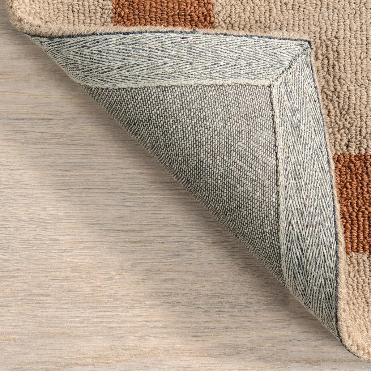 Gino Two-Tone Bordered Wool Area Rug