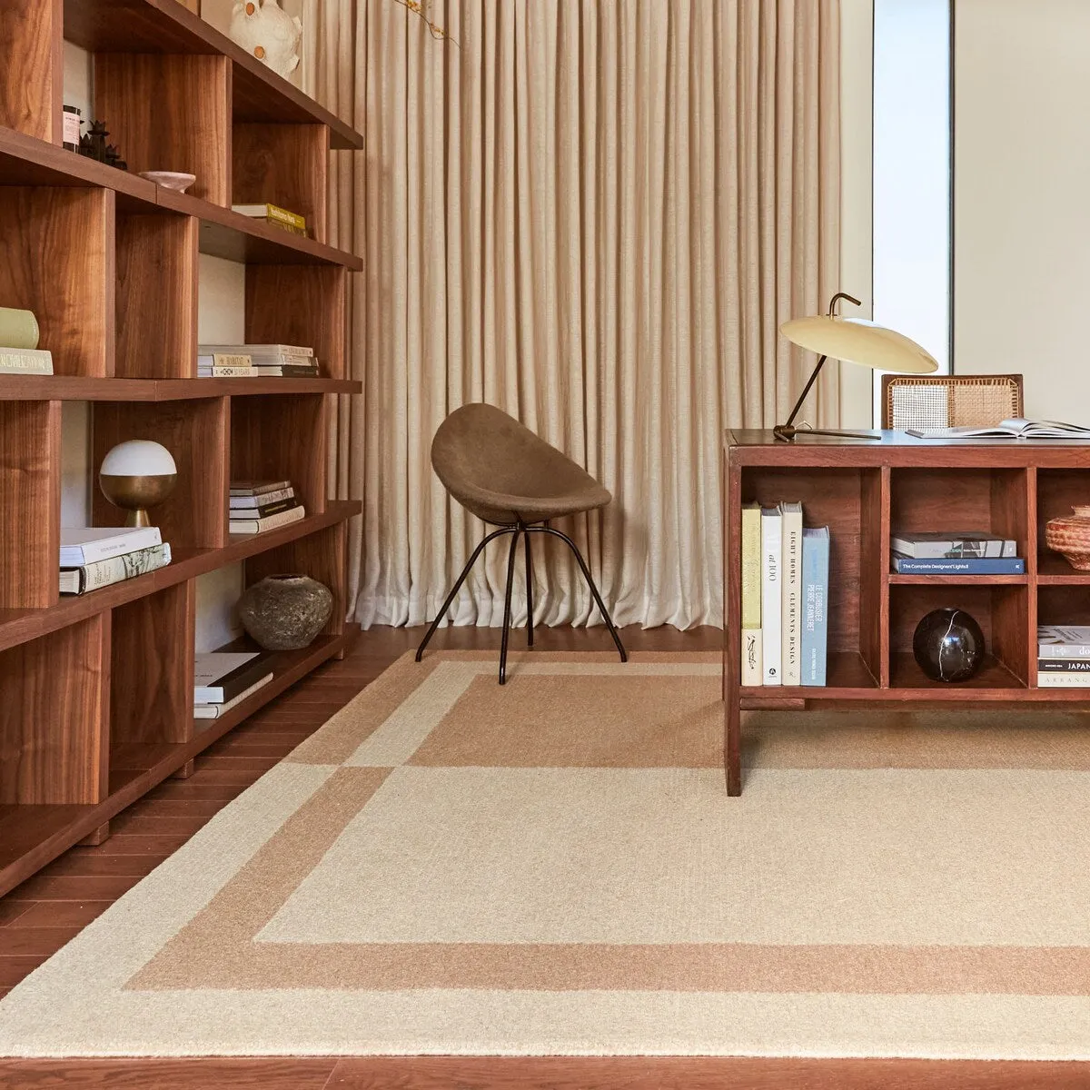 Gino Two-Tone Bordered Wool Area Rug