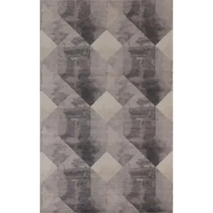 Grey Geometric Modern Rug Decorative Machine-Made Printed Carpet