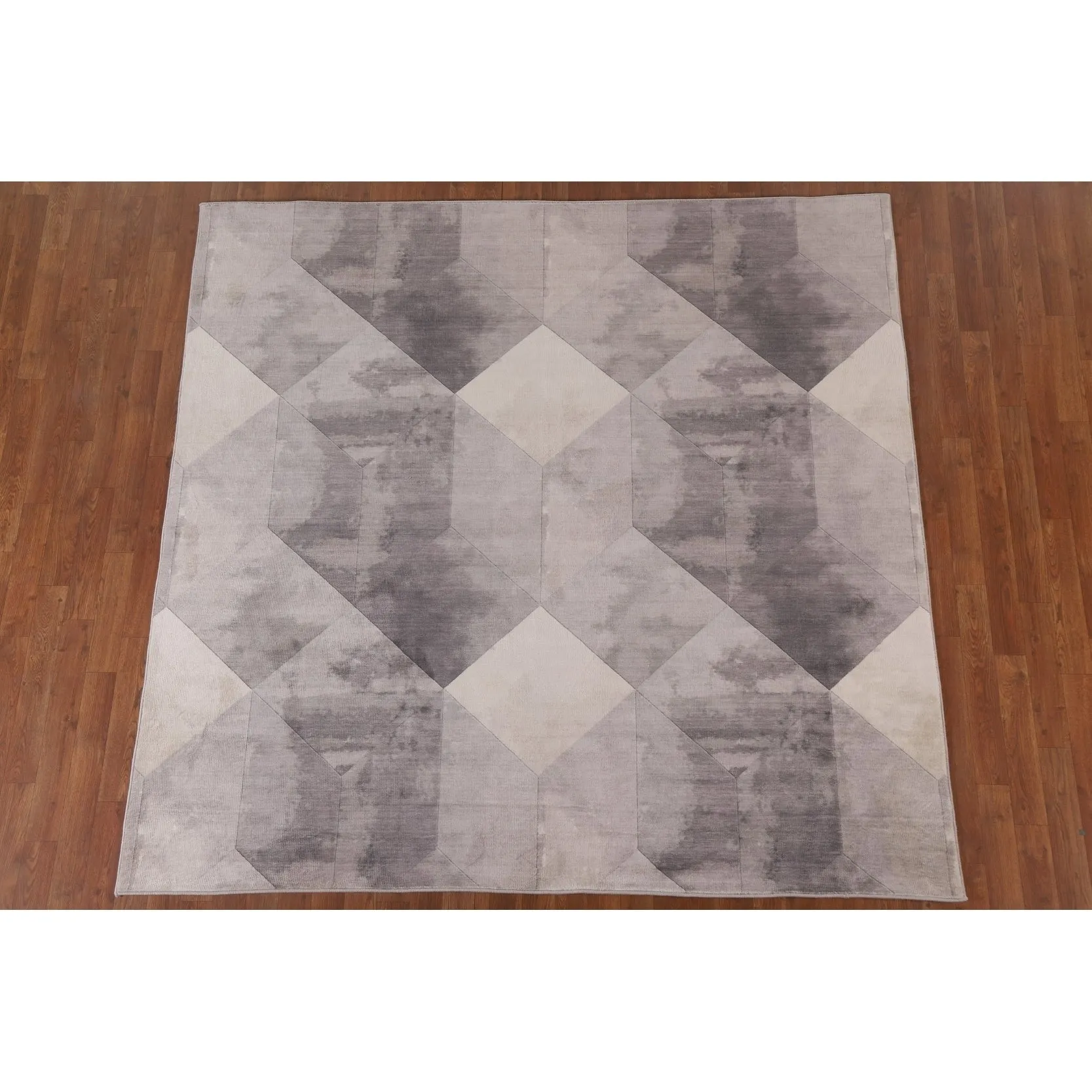 Grey Geometric Modern Rug Decorative Machine-Made Printed Carpet