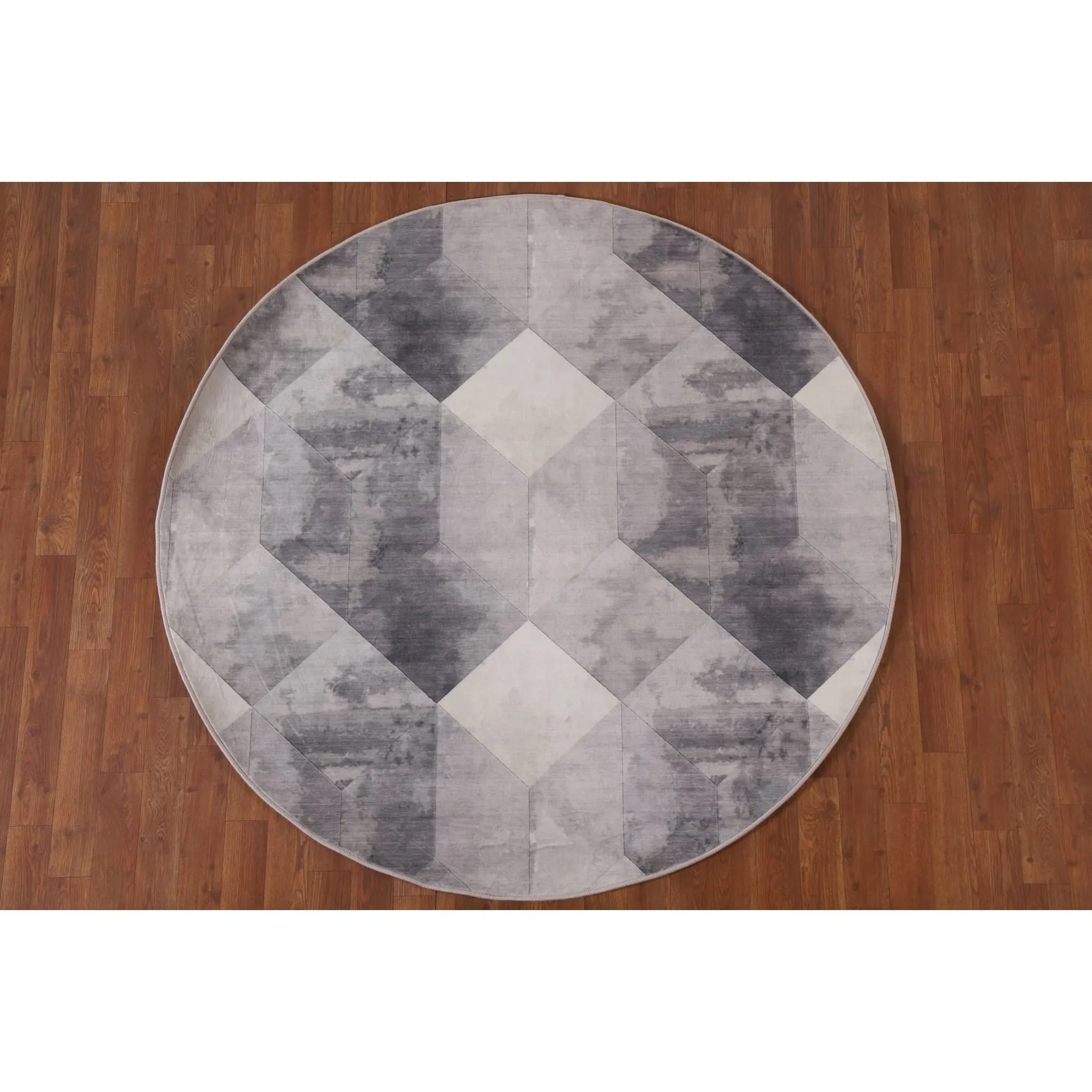 Grey Geometric Modern Rug Decorative Machine-Made Printed Carpet