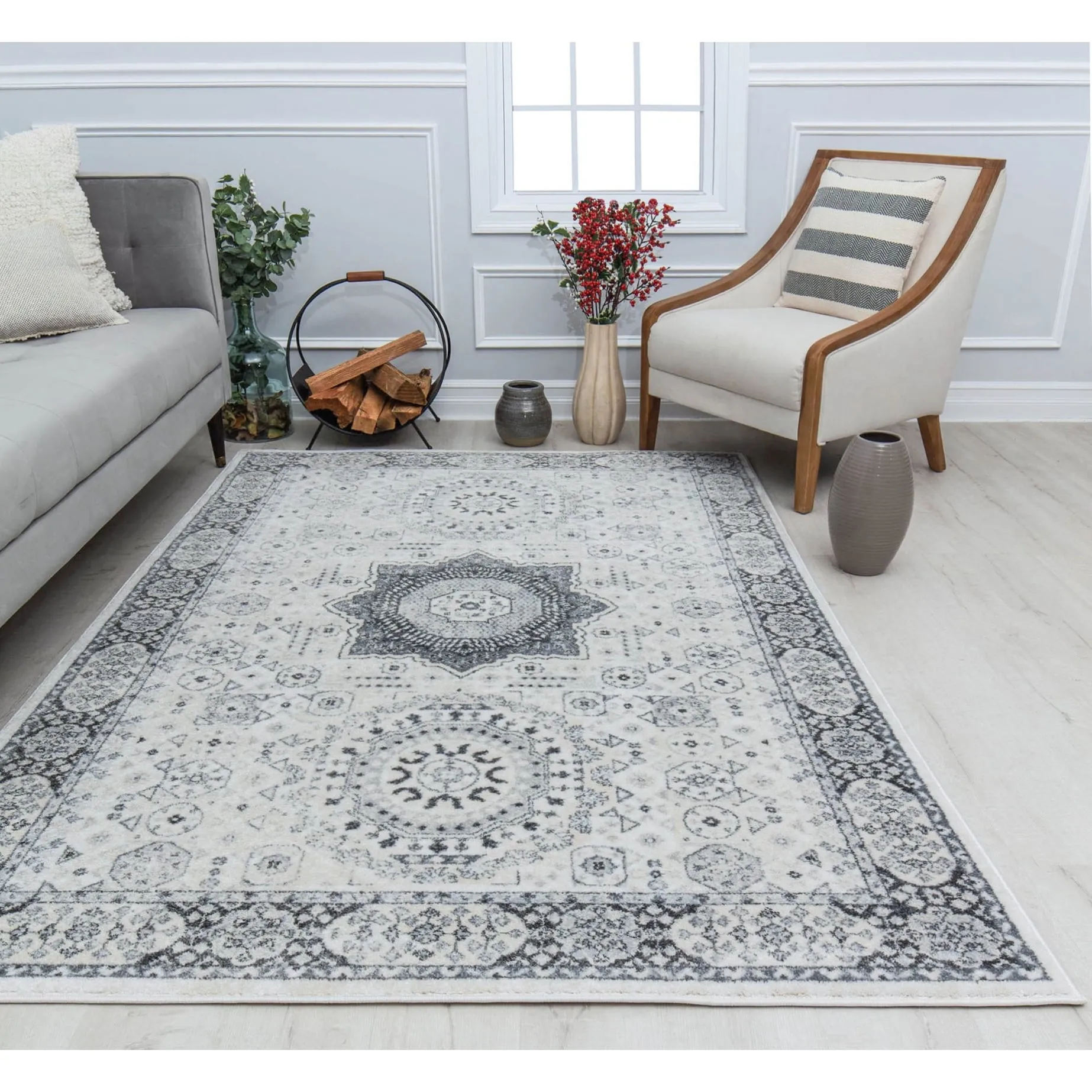 Hailey Geometric Medallion Traditional Area Rug by Rugs America
