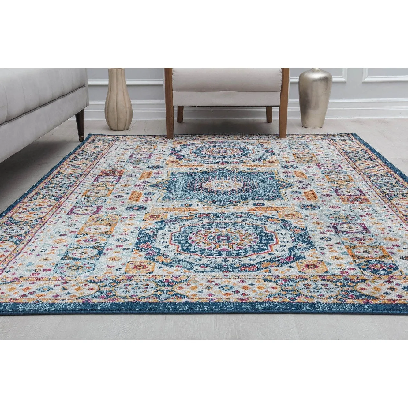 Hailey Geometric Medallion Traditional Area Rug by Rugs America