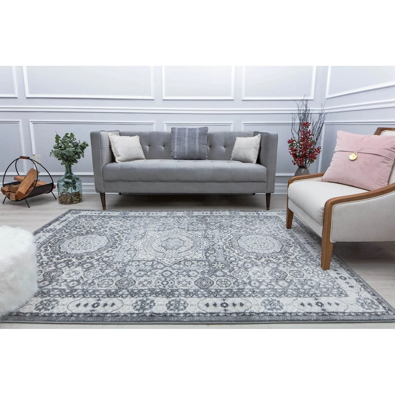 Hailey Geometric Medallion Traditional Area Rug by Rugs America