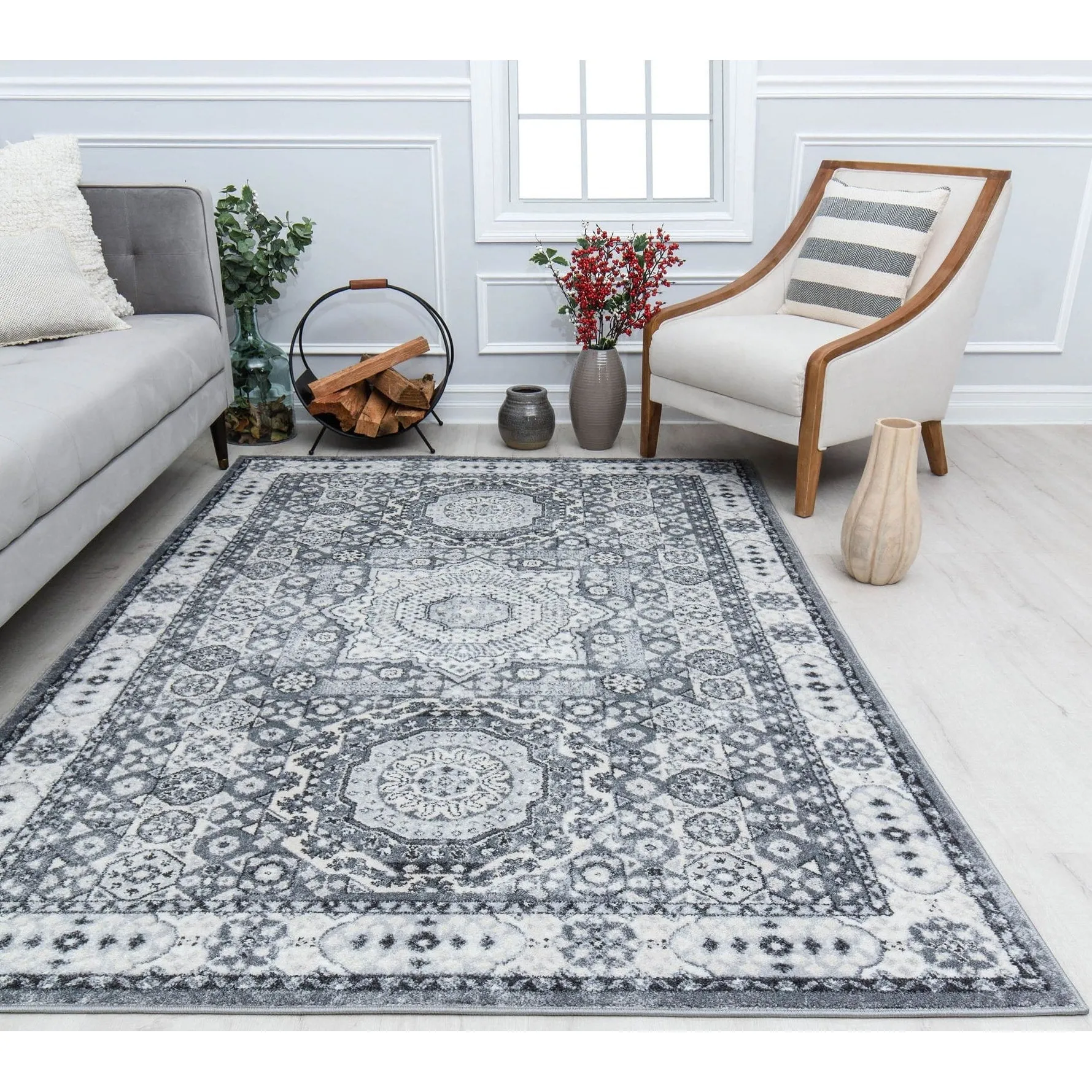 Hailey Geometric Medallion Traditional Area Rug by Rugs America