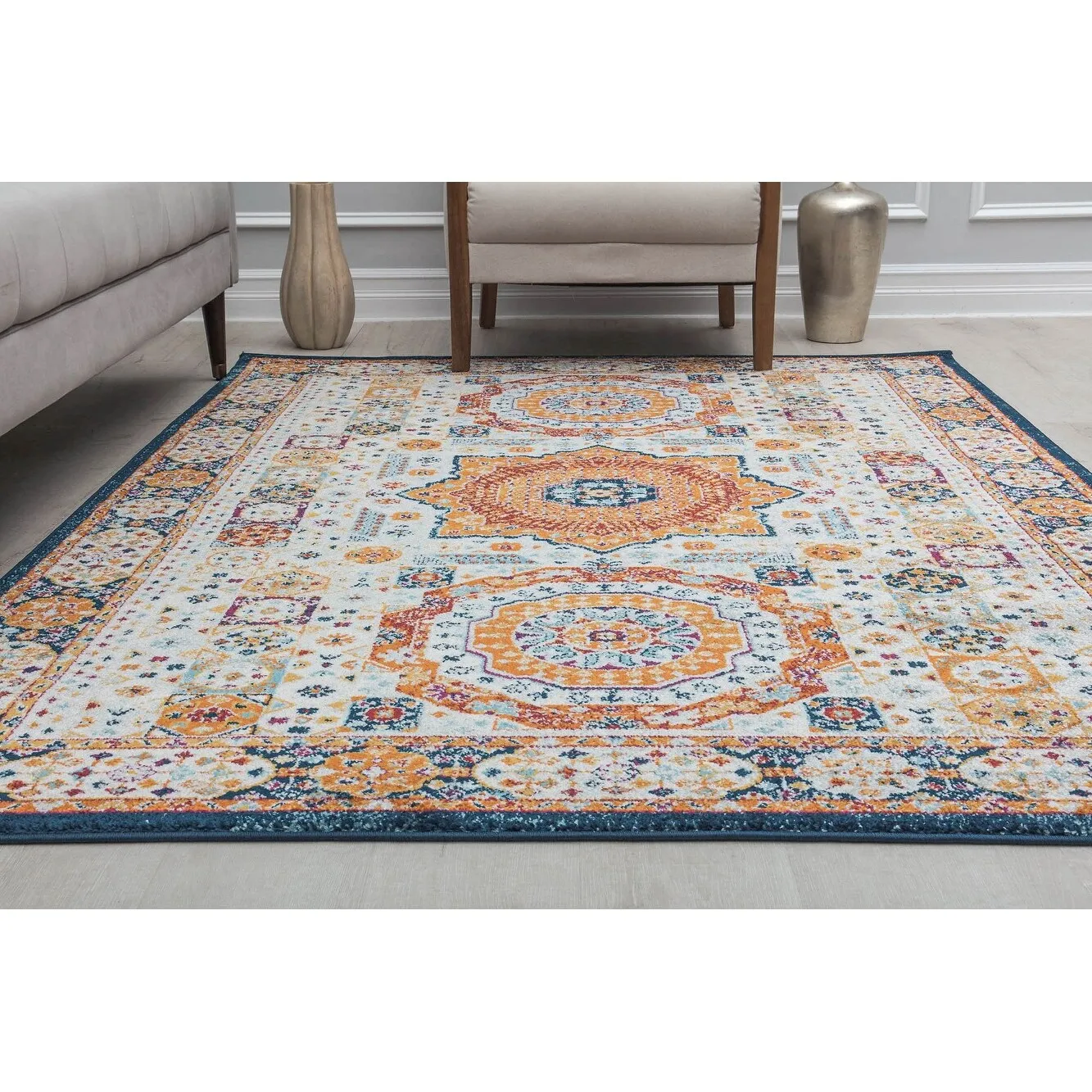 Hailey Geometric Medallion Traditional Area Rug by Rugs America