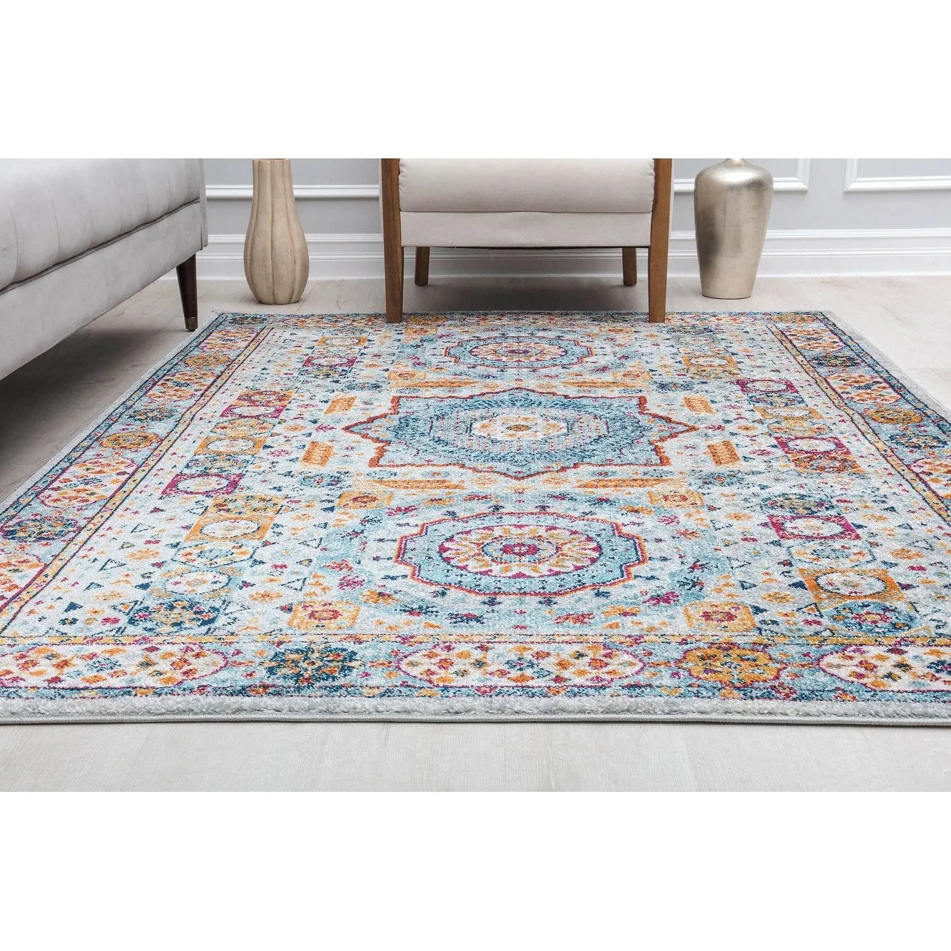 Hailey Geometric Medallion Traditional Area Rug by Rugs America