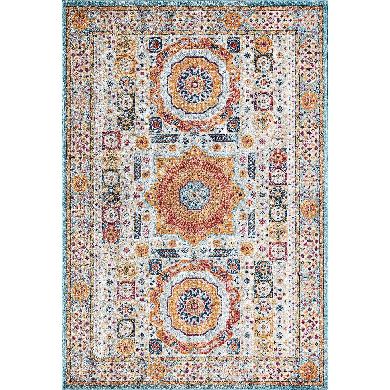 Hailey Geometric Medallion Traditional Area Rug by Rugs America