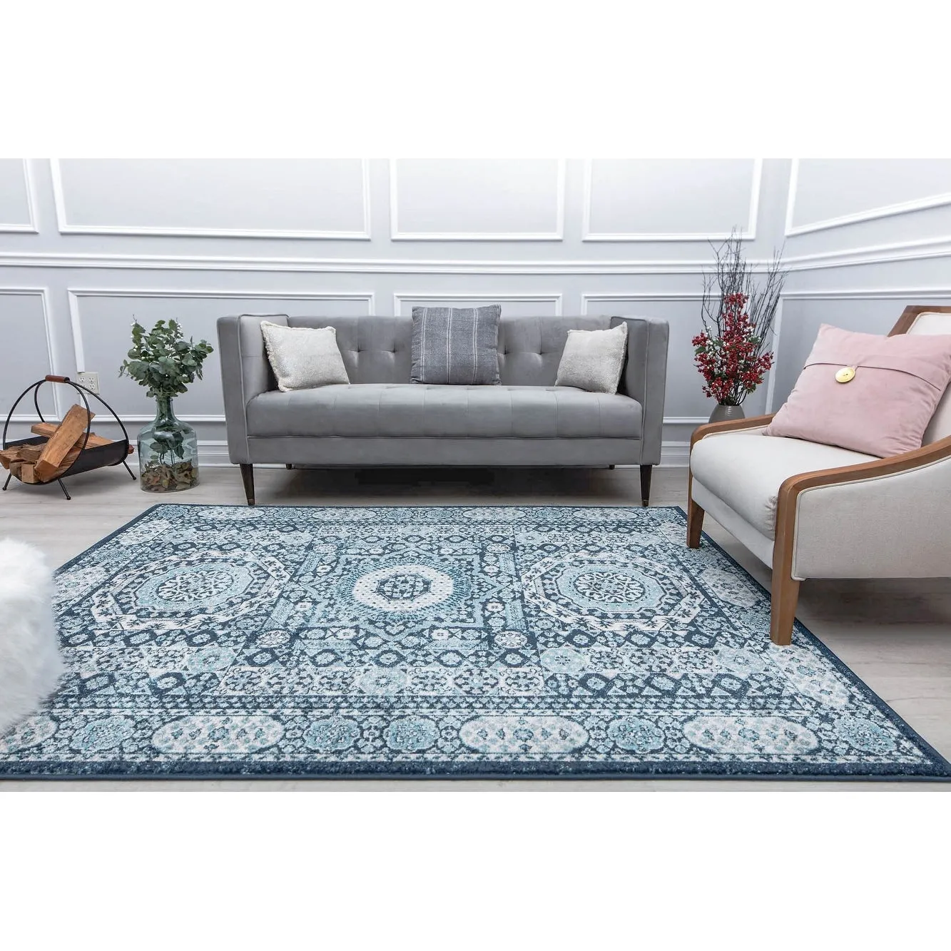 Hailey Geometric Medallion Traditional Area Rug by Rugs America