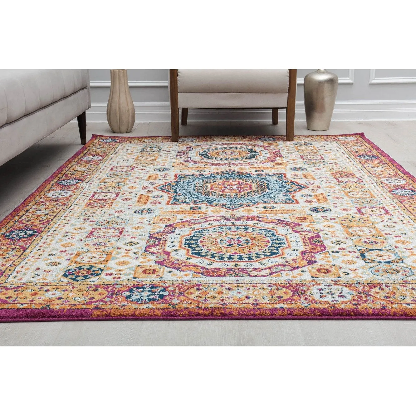 Hailey Geometric Medallion Traditional Area Rug by Rugs America