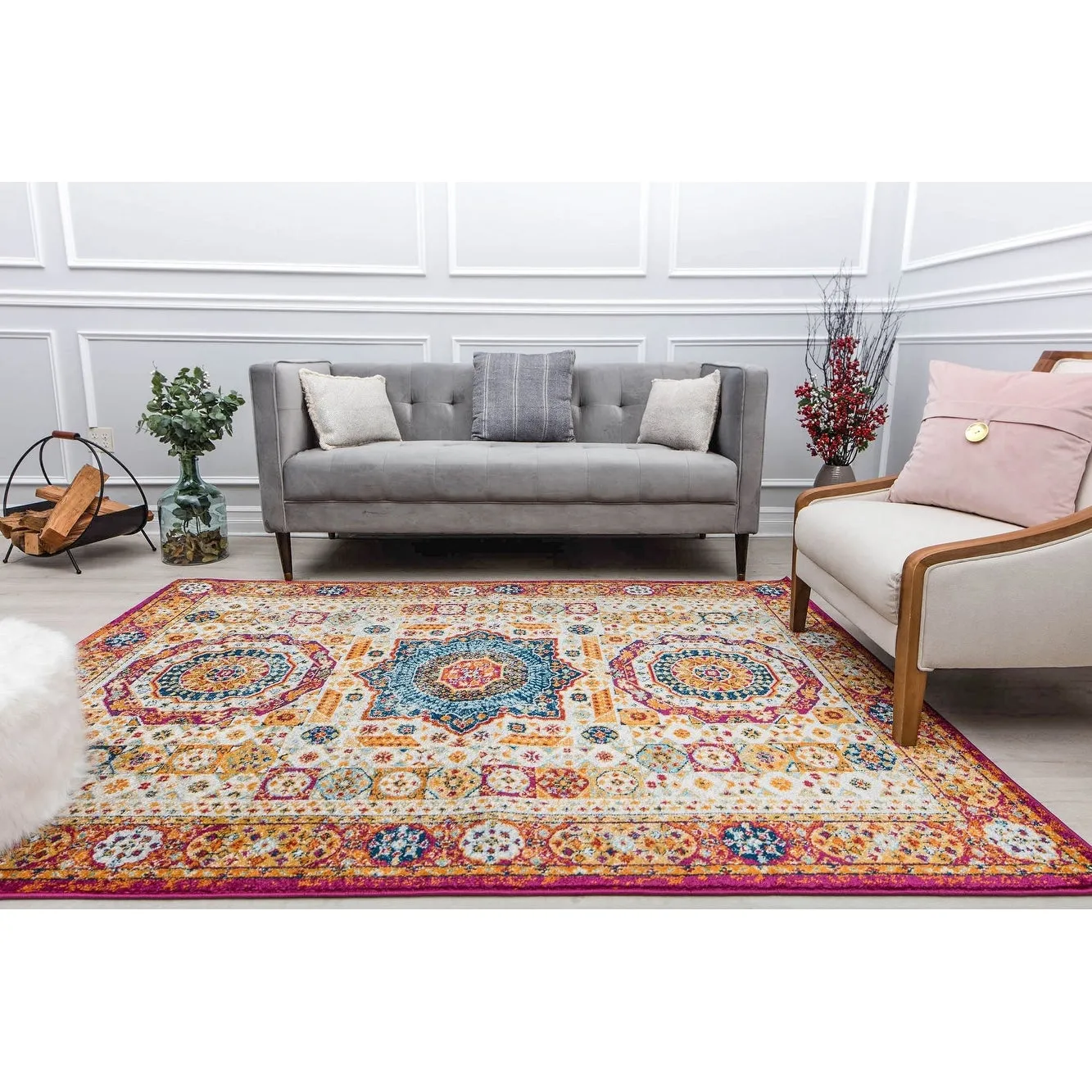 Hailey Geometric Medallion Traditional Area Rug by Rugs America