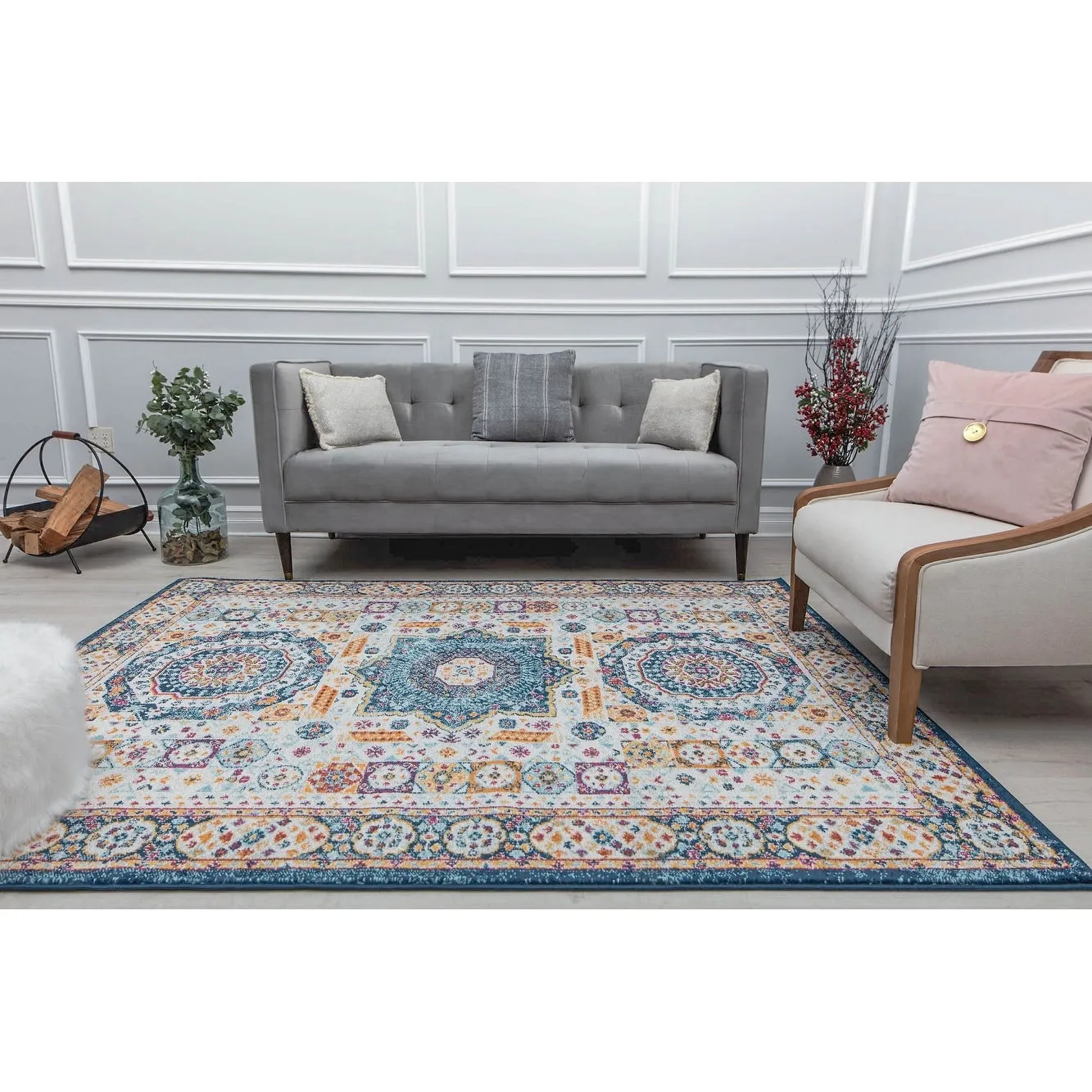 Hailey Geometric Medallion Traditional Area Rug by Rugs America