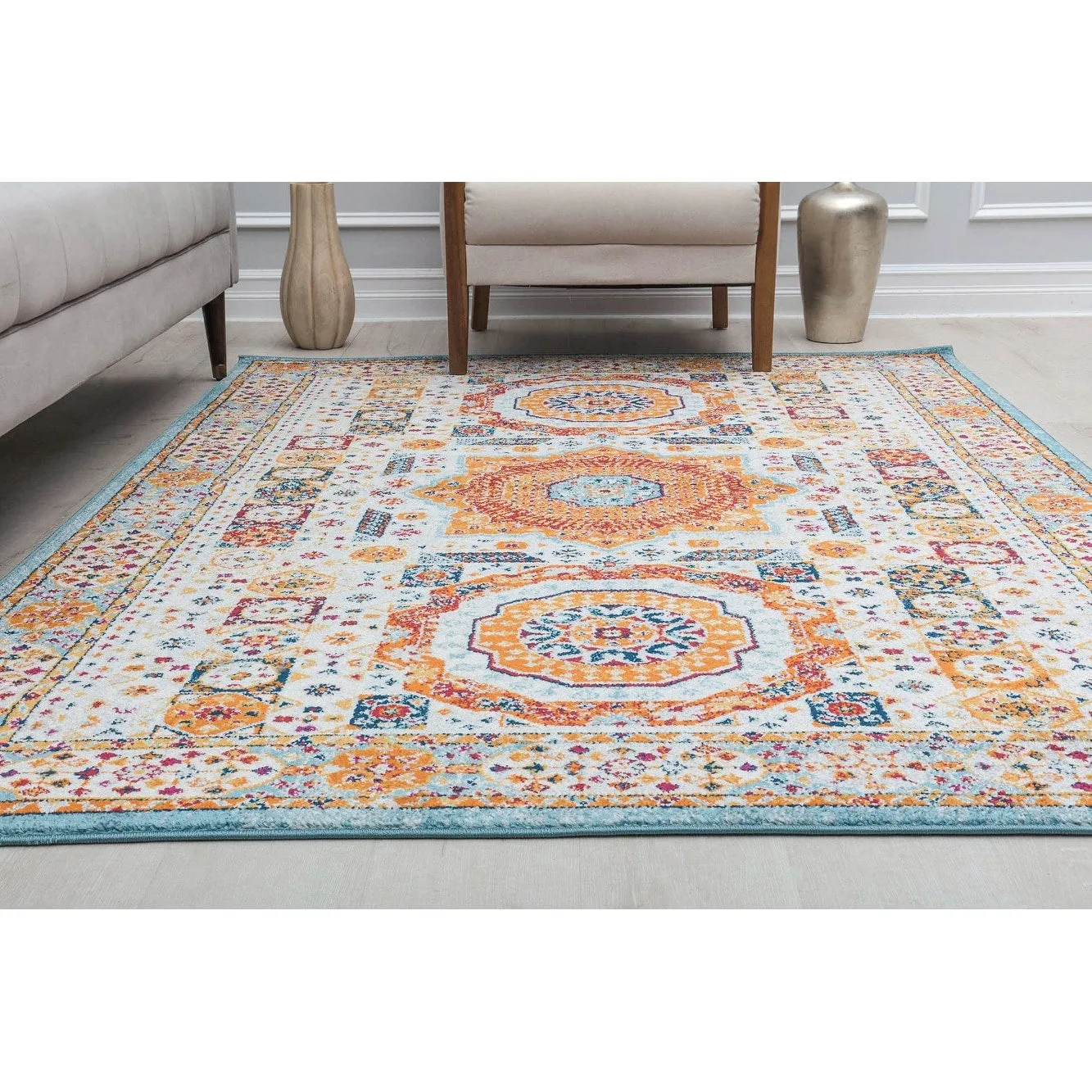 Hailey Geometric Medallion Traditional Area Rug by Rugs America
