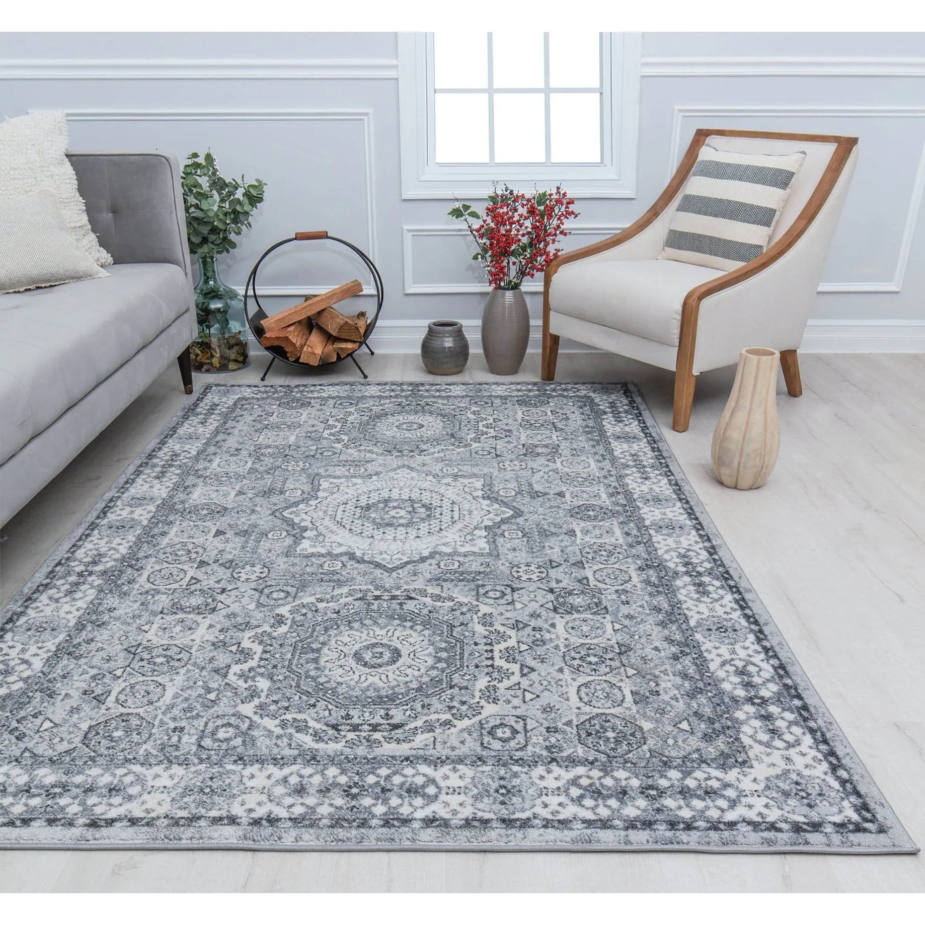 Hailey Geometric Medallion Traditional Area Rug by Rugs America